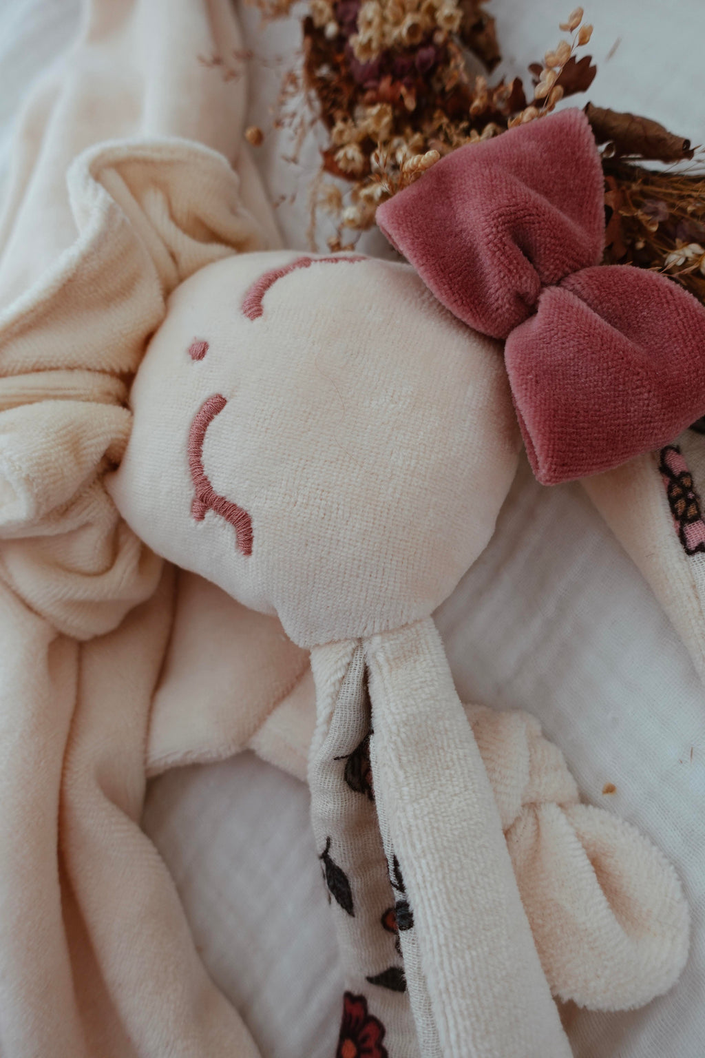Doudou Velours Câlin Noeuds - Vintage Floral