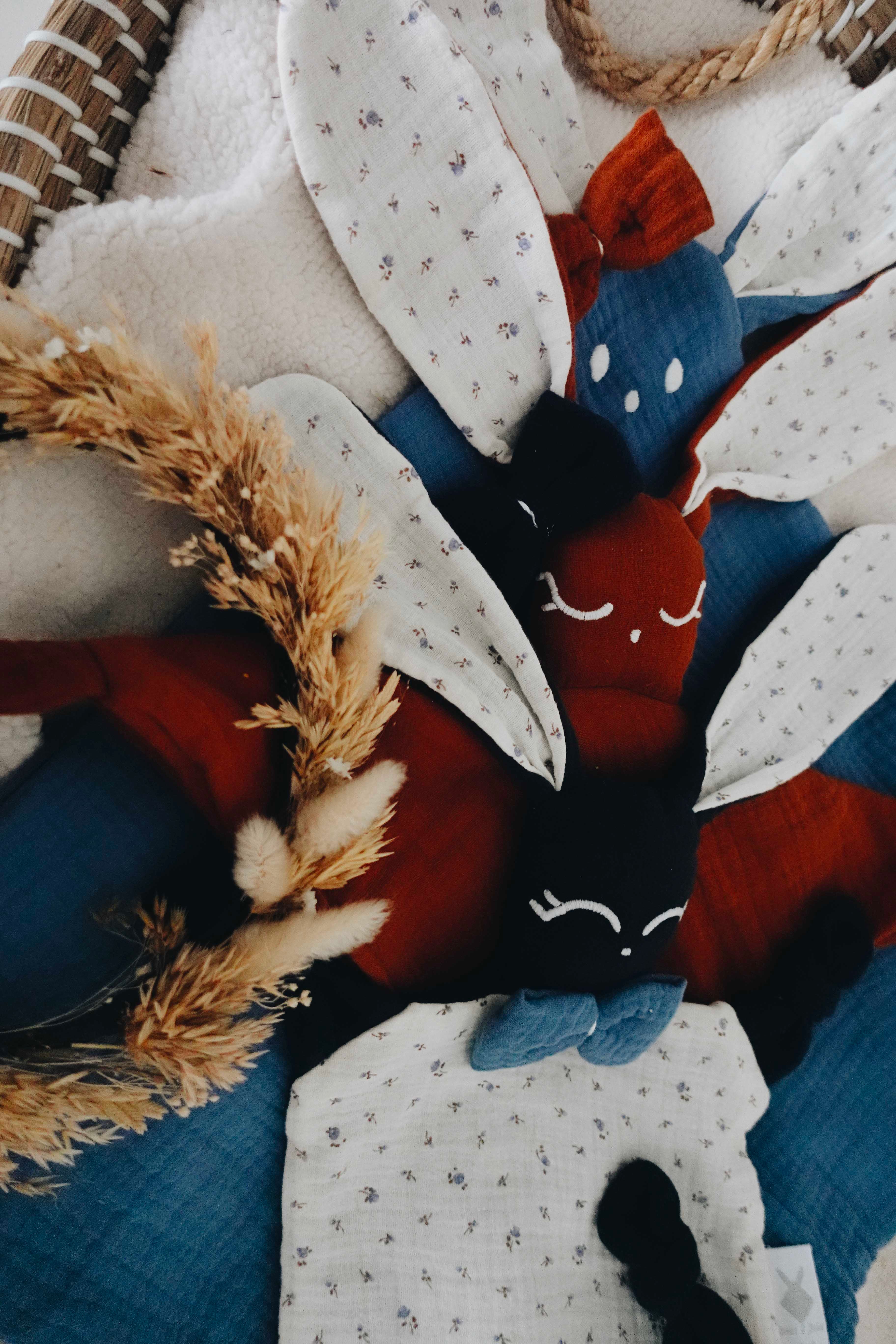 Doudou Lange Câlin Noeuds - Blue Leaves