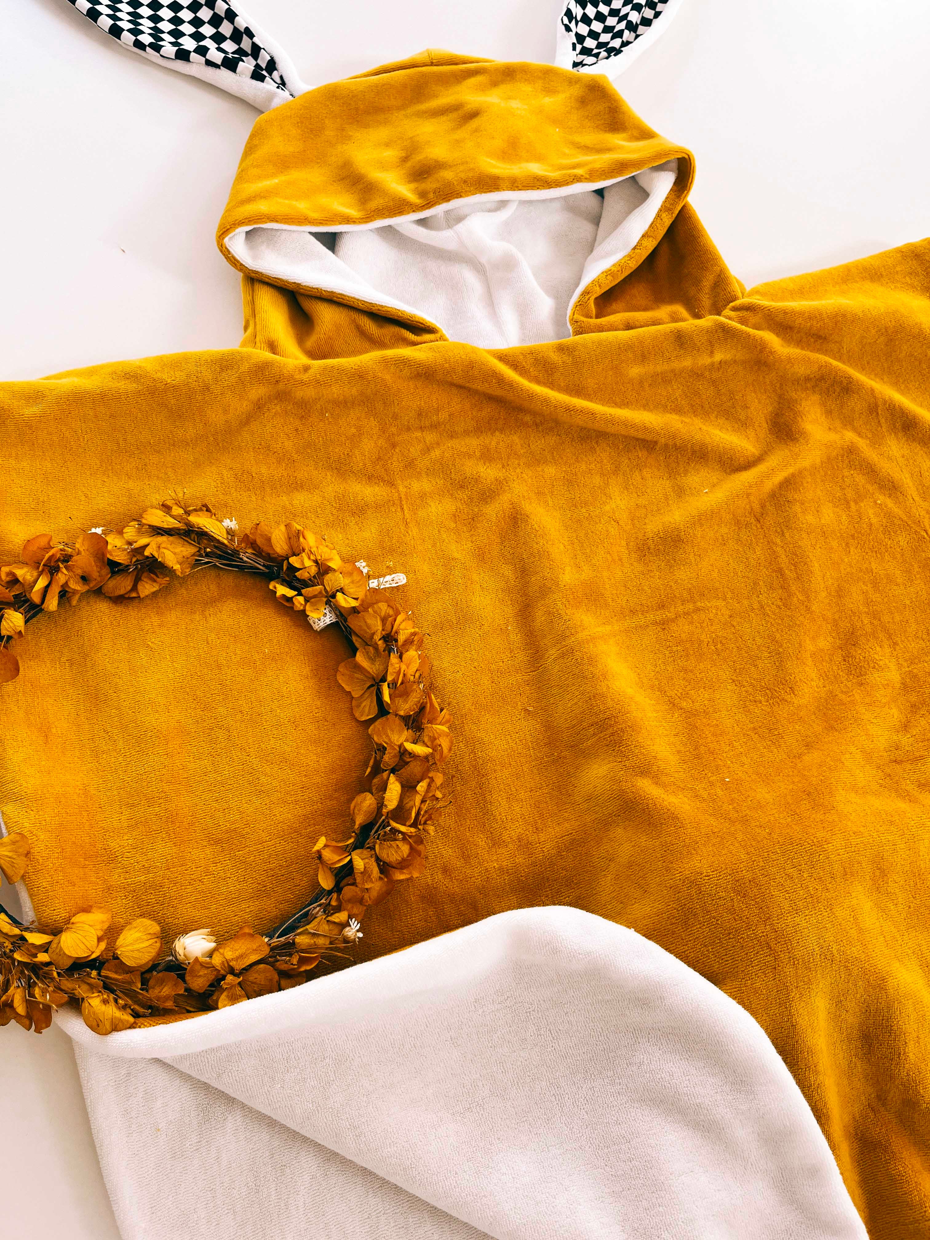 Poncho Bain Velours - Chessboard