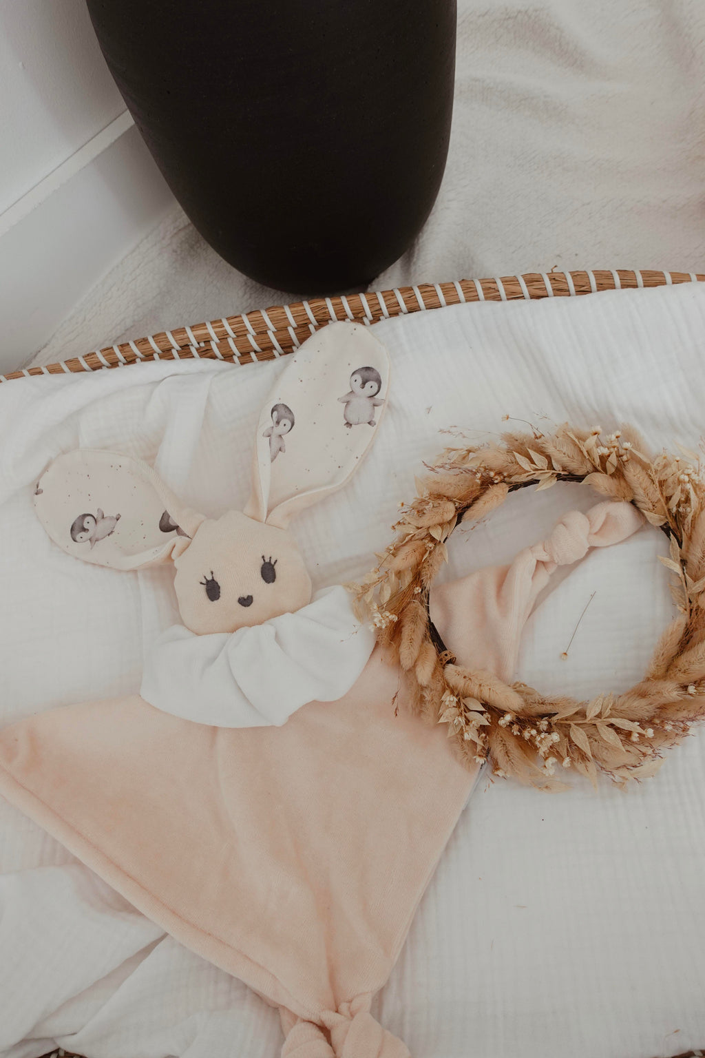 Doudou Velours Câlin Noeuds - Pinguins