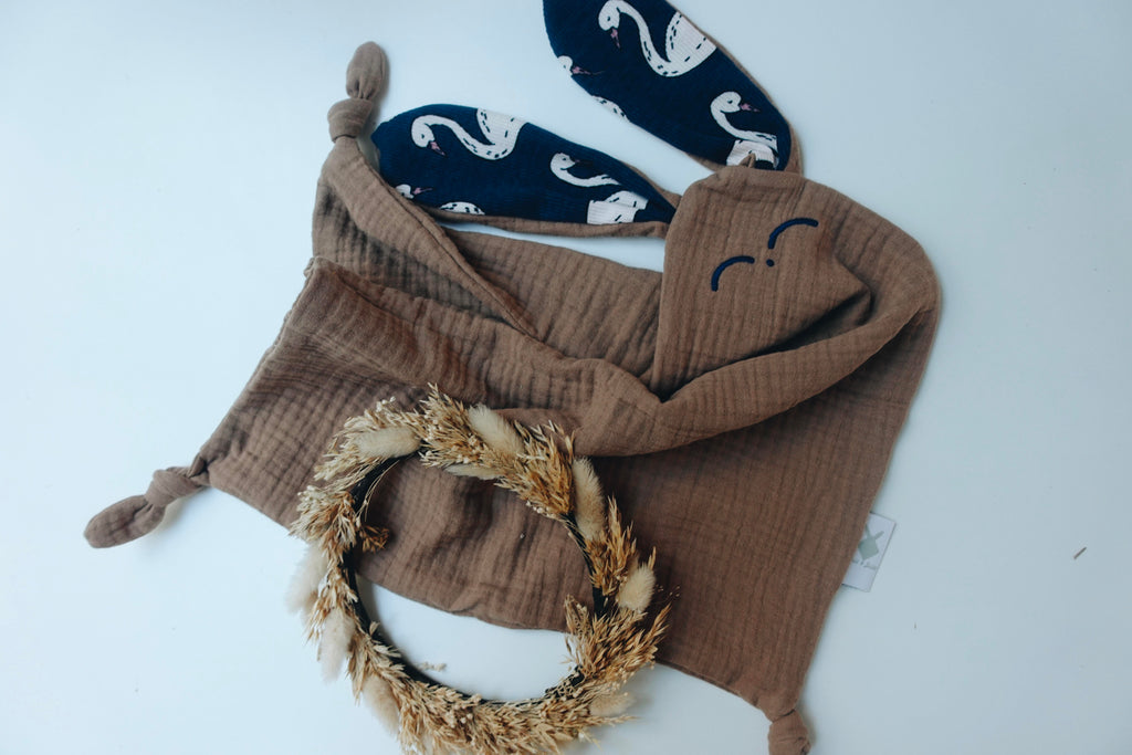 Doudou Lange Cocooning Noeuds - Blue Swan
