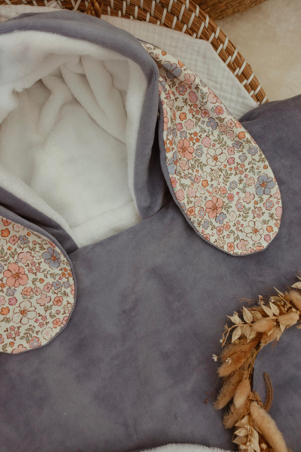 Poncho Velours - Blush et Pastel