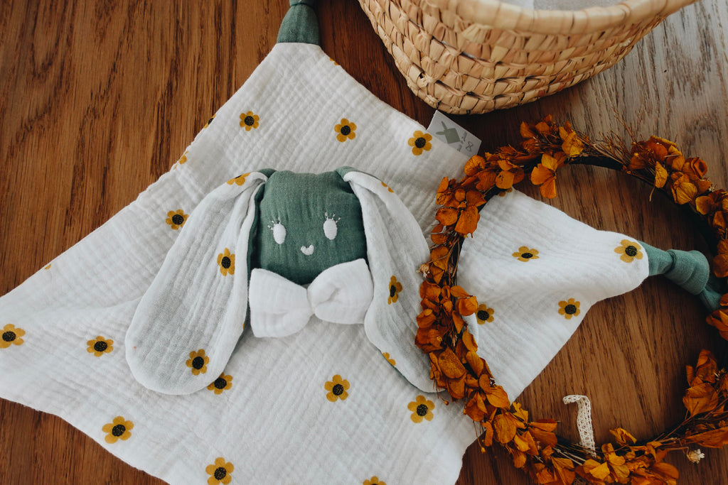 PROTOTYPE - Doudou Lange Câlin Noeuds - Yellow Daisies
