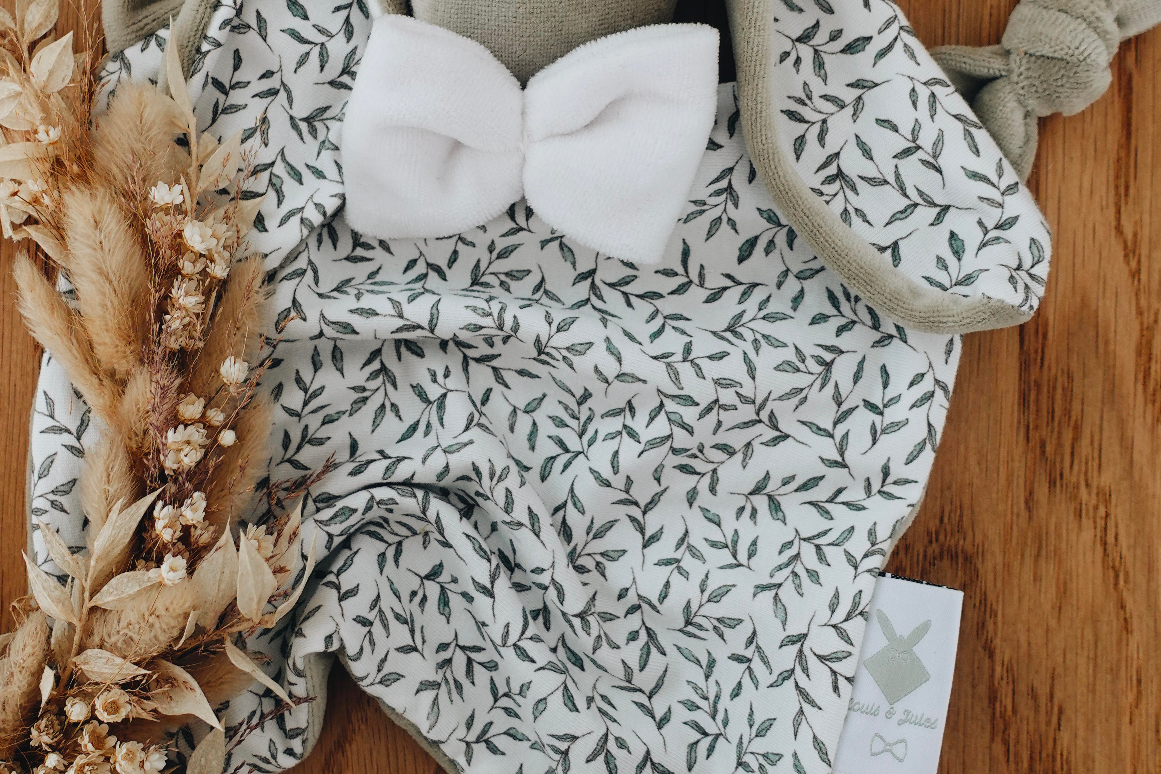 Doudou Velours Chouchou - Green Leaves