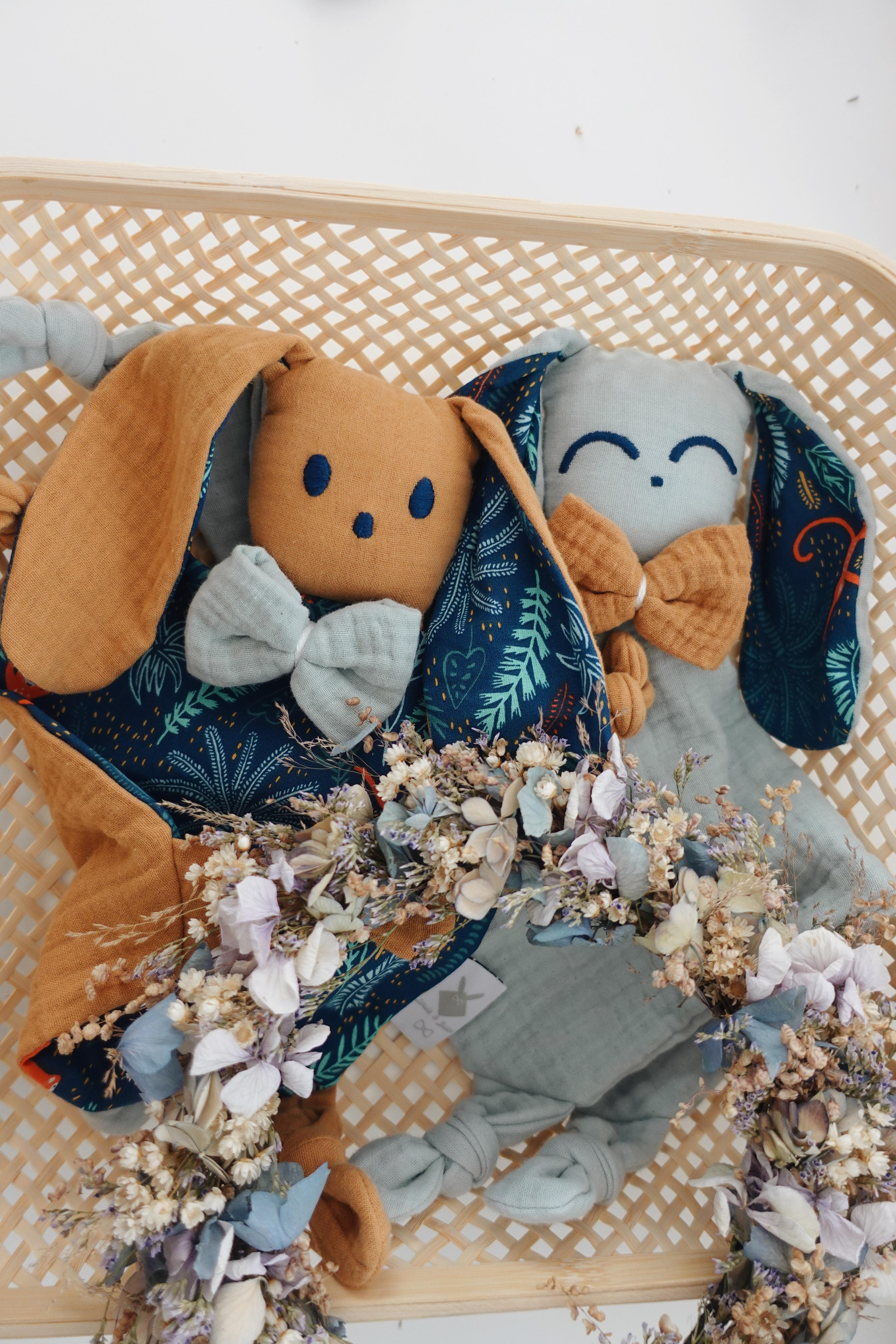 Doudou Lange Câlin Noeuds - Blue Jungle