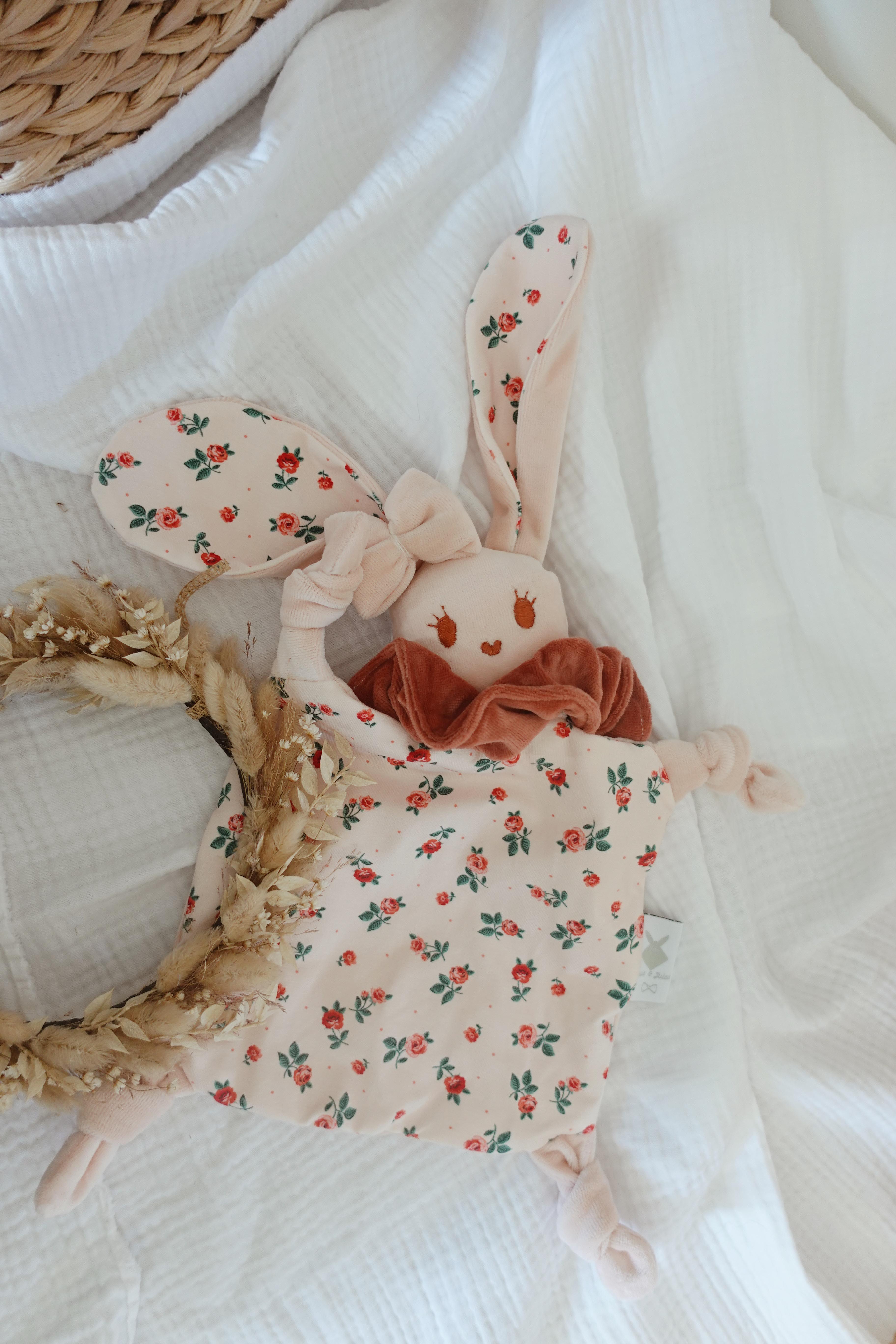 Doudou Velours Chouchou - Pink Roses