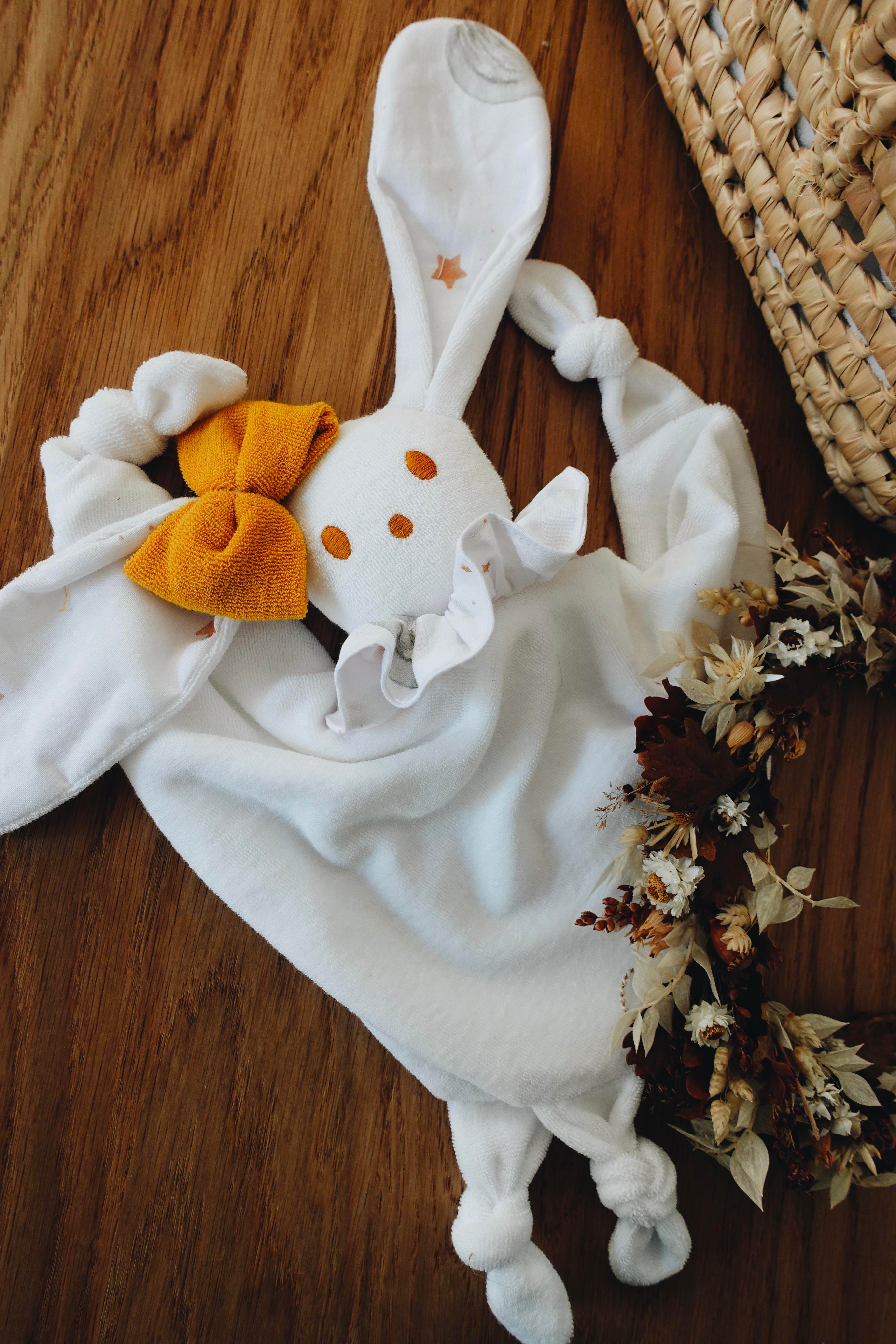 PROTOTYPE - Doudou Eponge Câlin Noeuds - Cygne étoilé