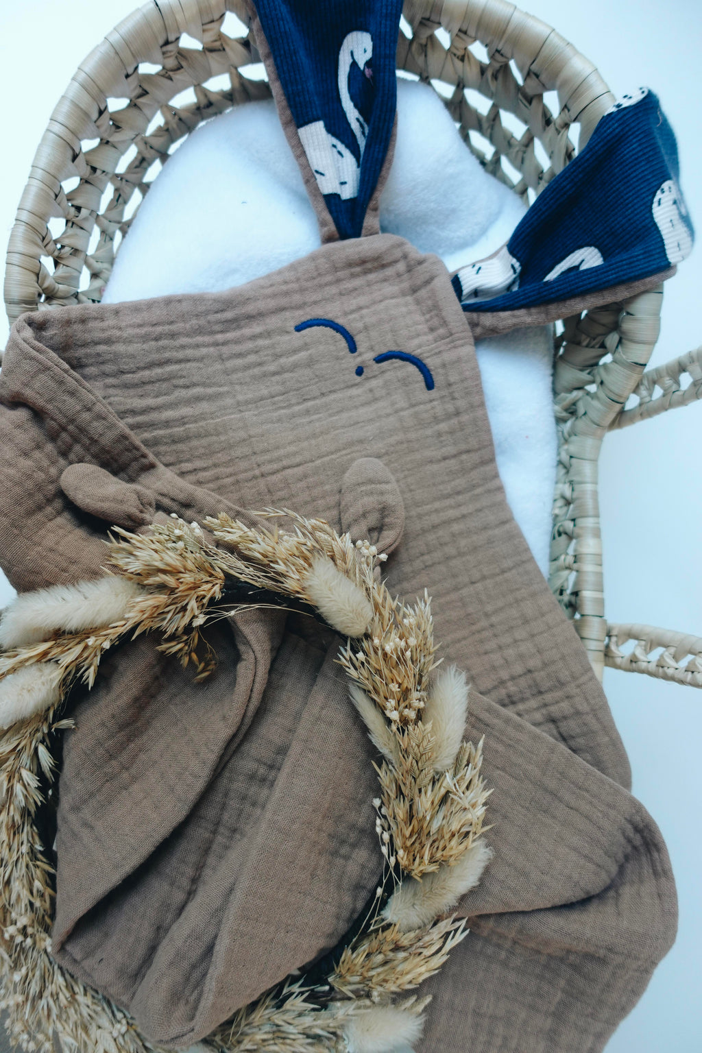 Doudou Lange Cocooning Noeuds - Blue Swan