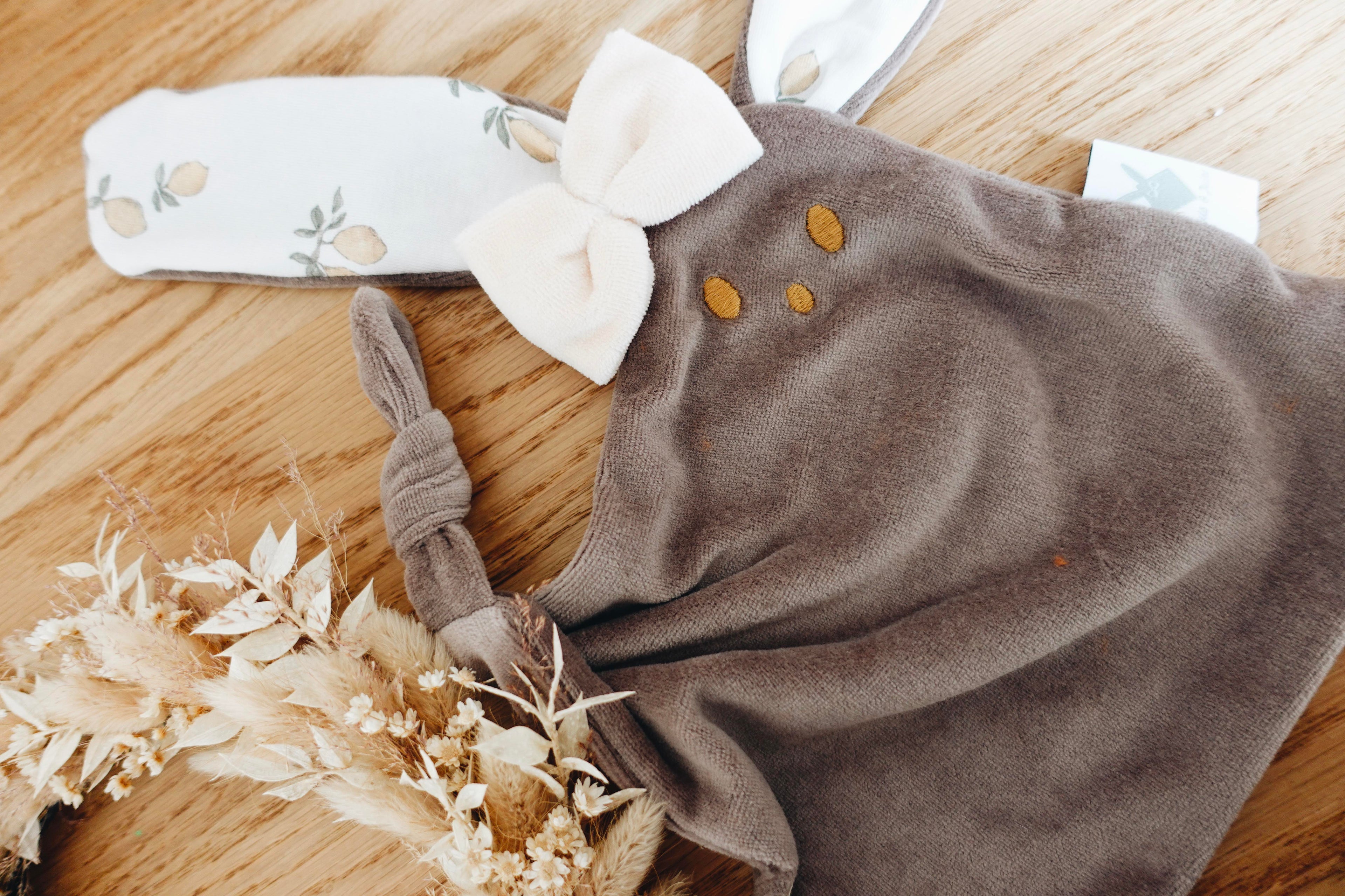 Doudou Velours Mini Noeuds - Lemons