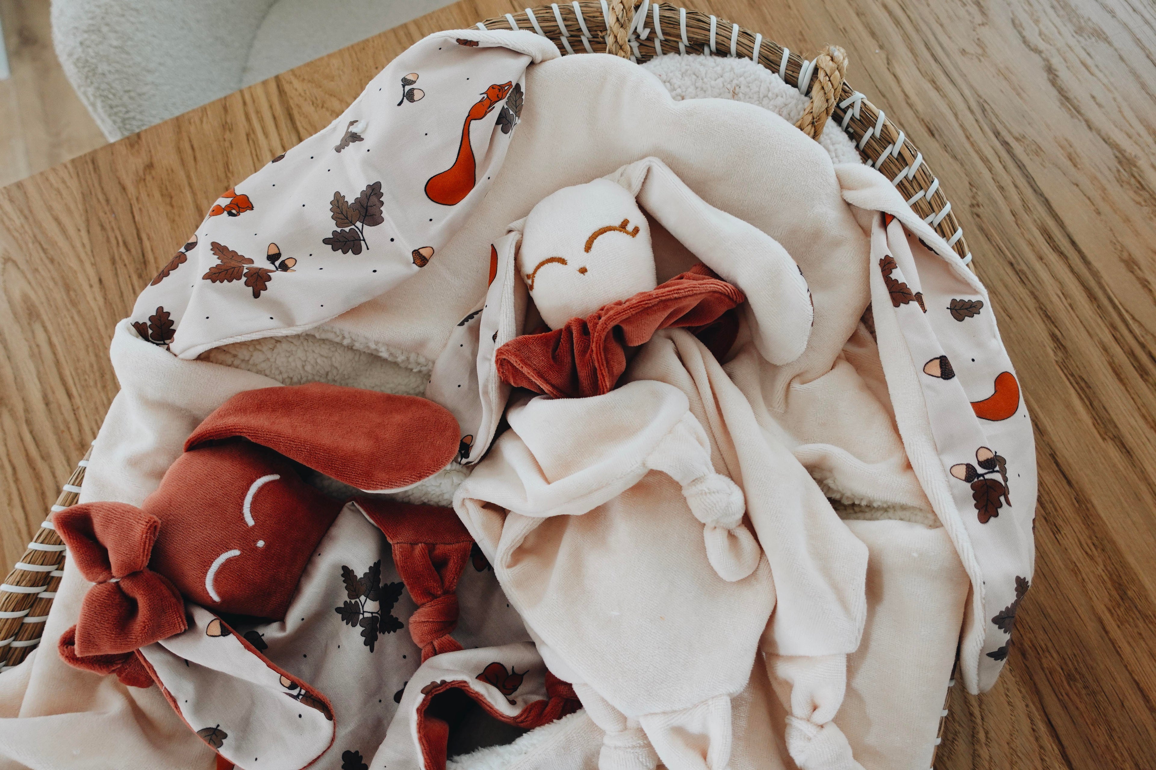 PROTOTYPE - Doudou Velours Câlin Noeuds - Ecureuil