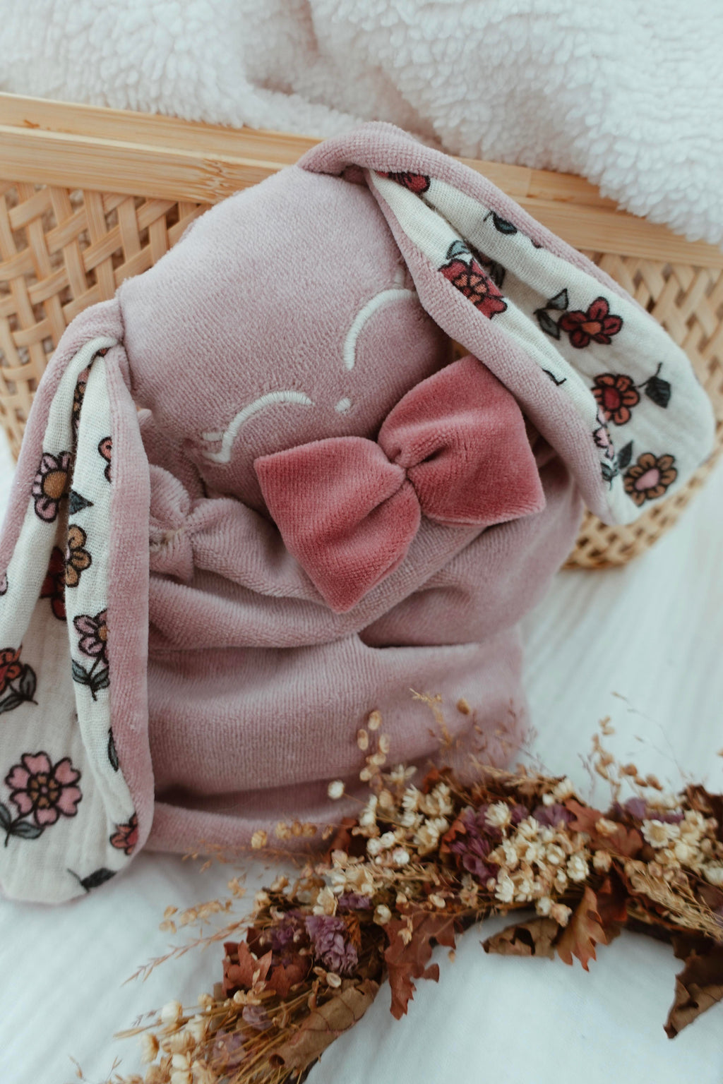 Bouillotte noyaux de cerise Velours - Vintage Floral