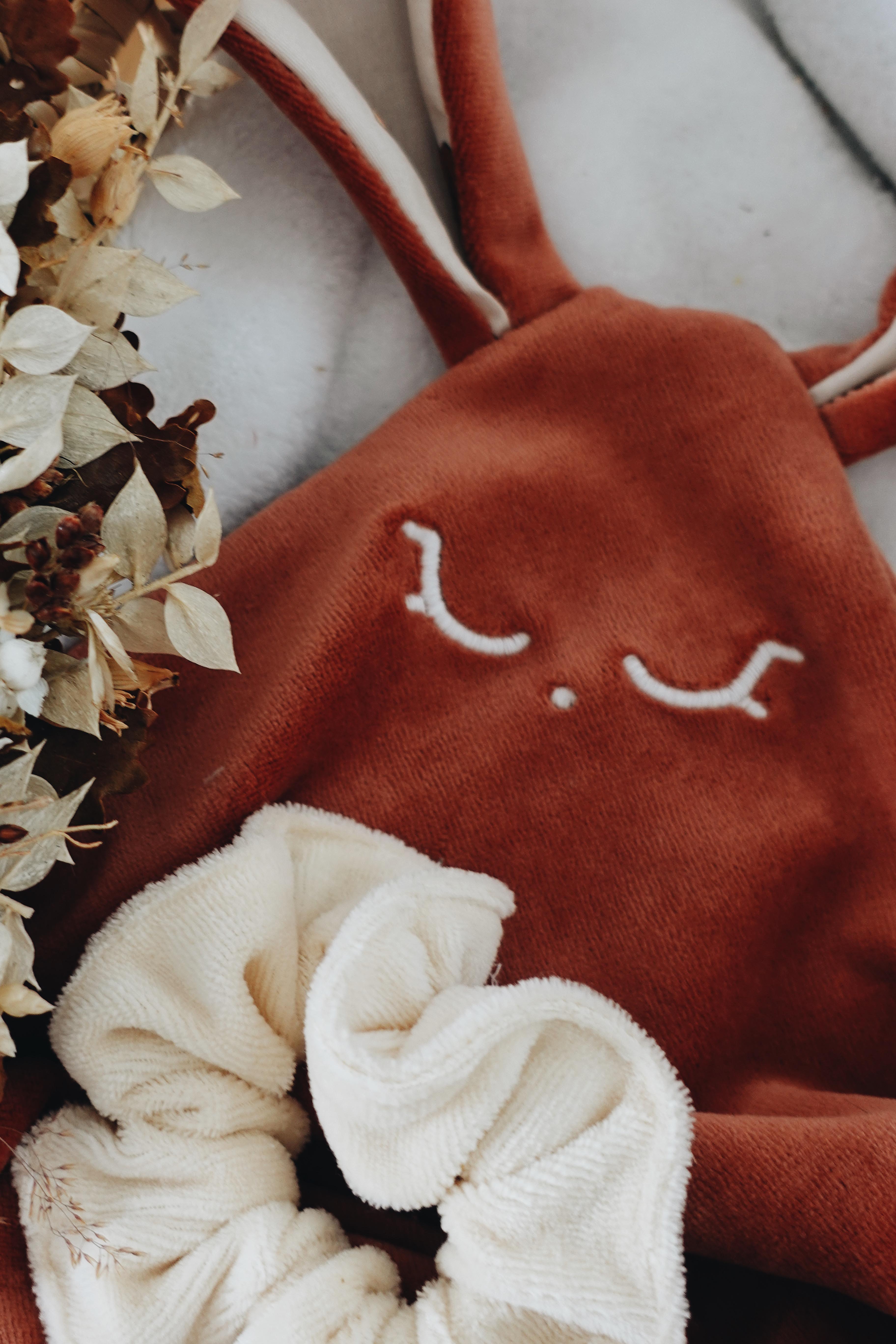 PROTOTYPE - Doudou Velours Classique Noeuds - Ecureuil