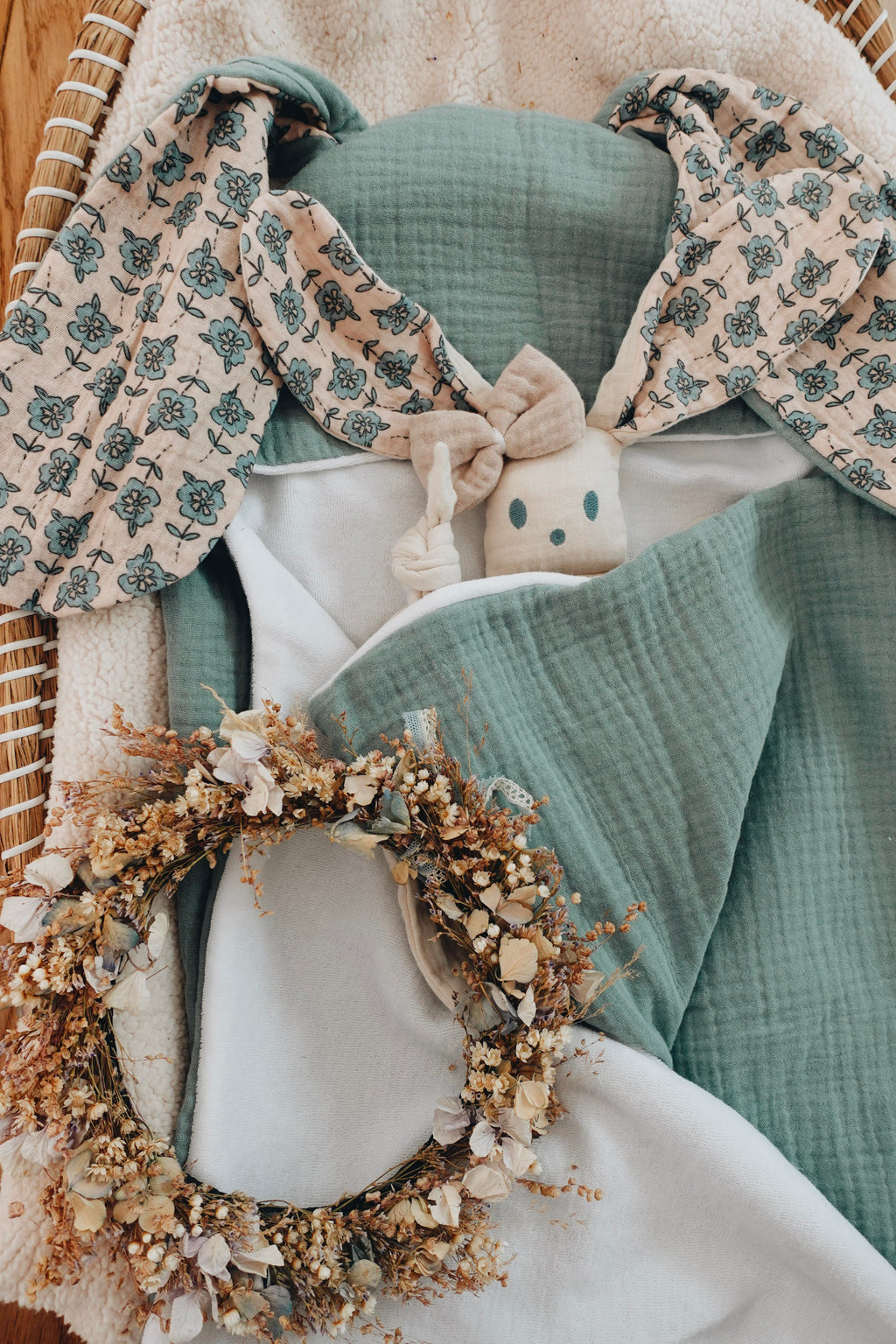 PROTOTYPE - Cape de bain Lange - Turquoise Petals