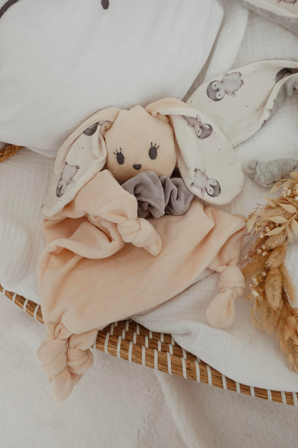 Doudou Velours Câlin Noeuds - Pinguins