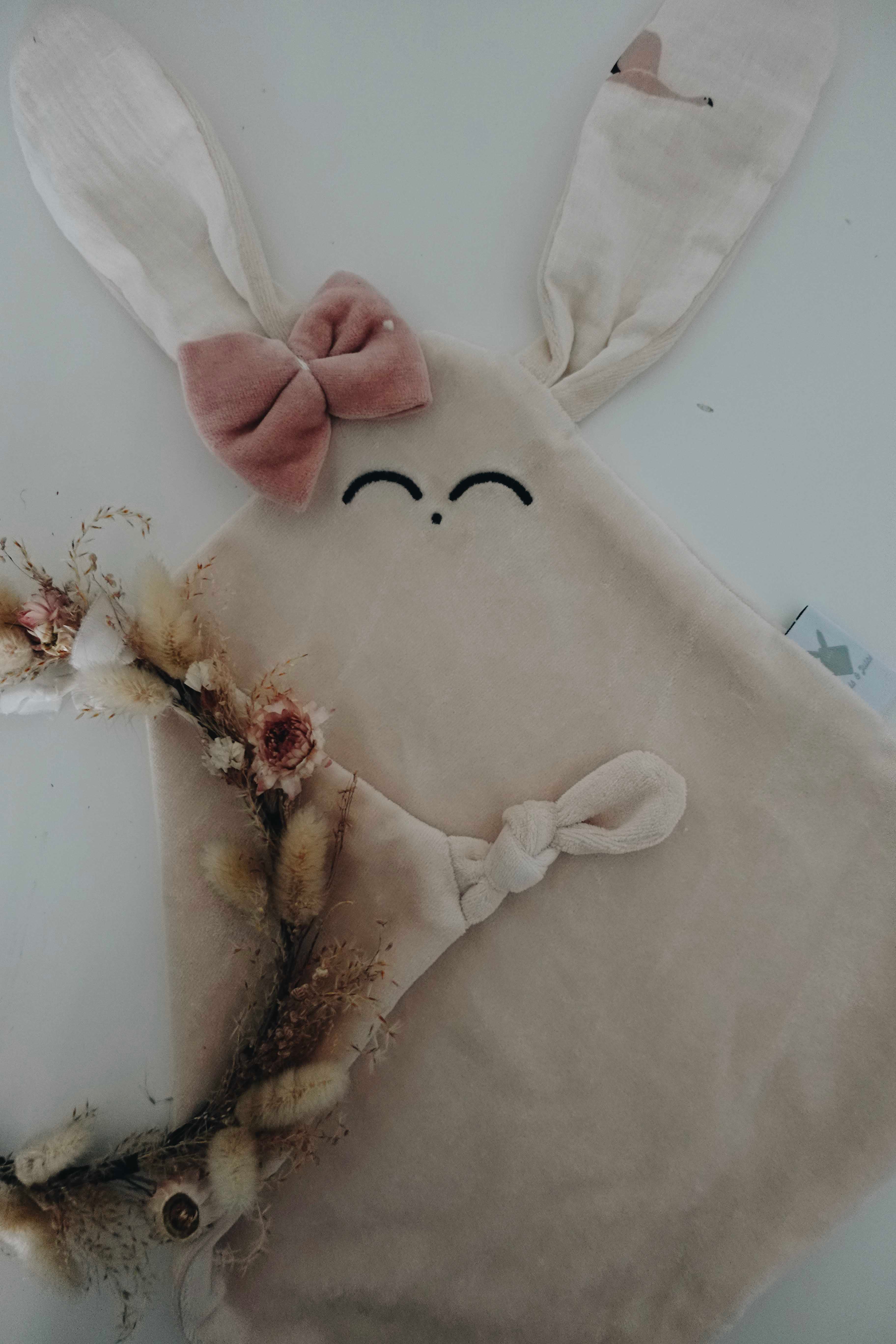 Doudou Velours Classique Noeuds - Flamands Rose