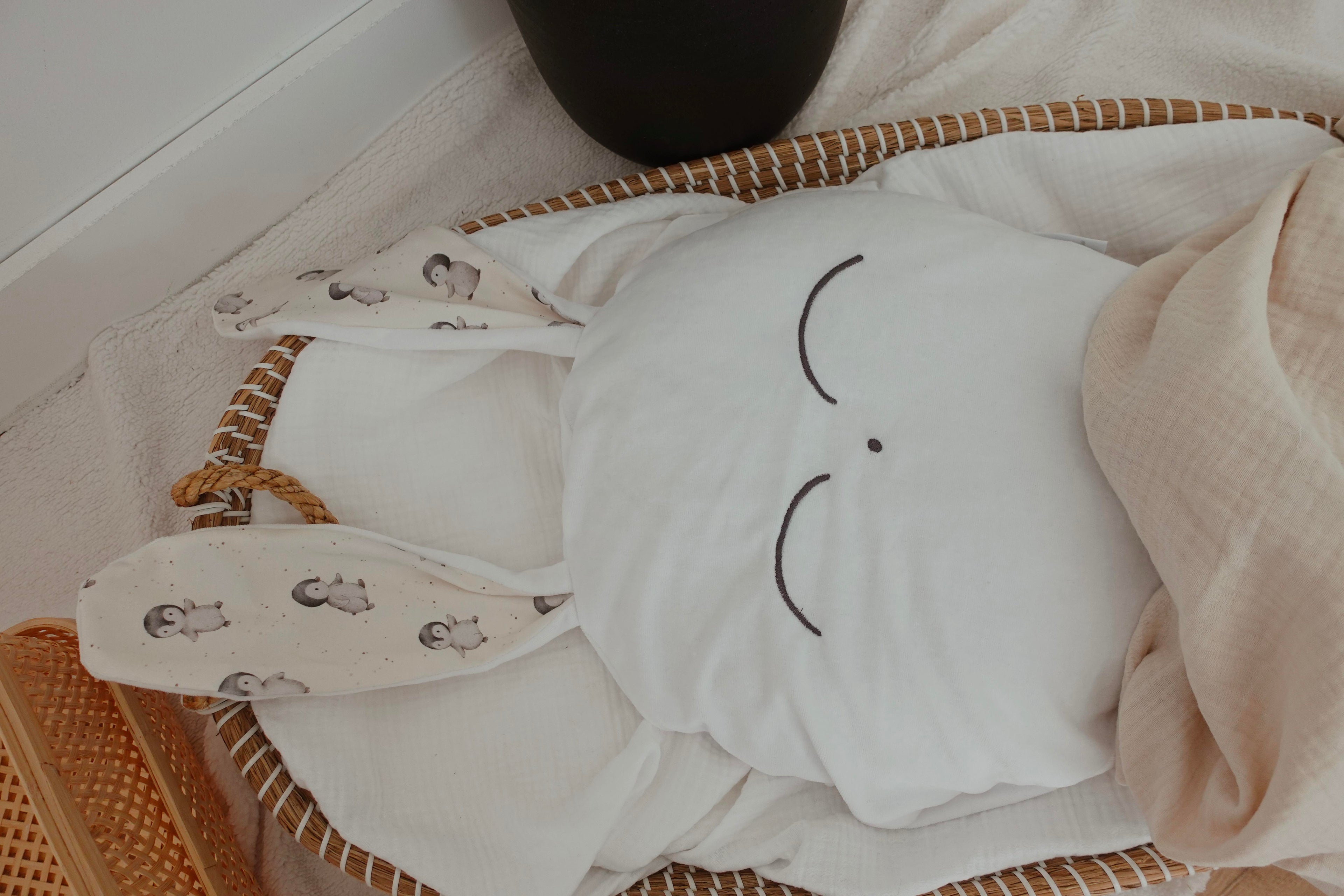 Petit Coussin Velours - Pinguins