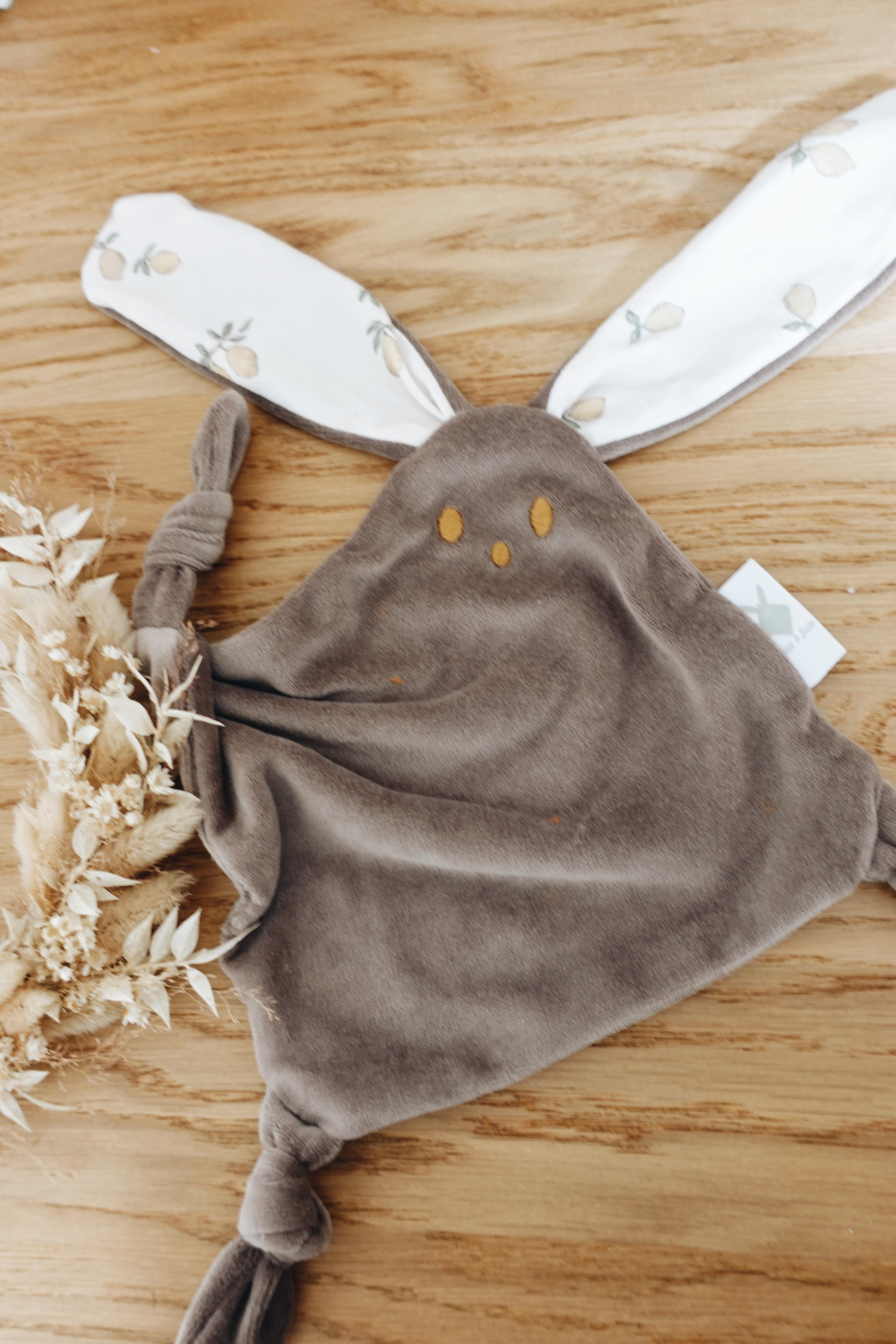 Doudou Velours Mini Noeuds - Lemons