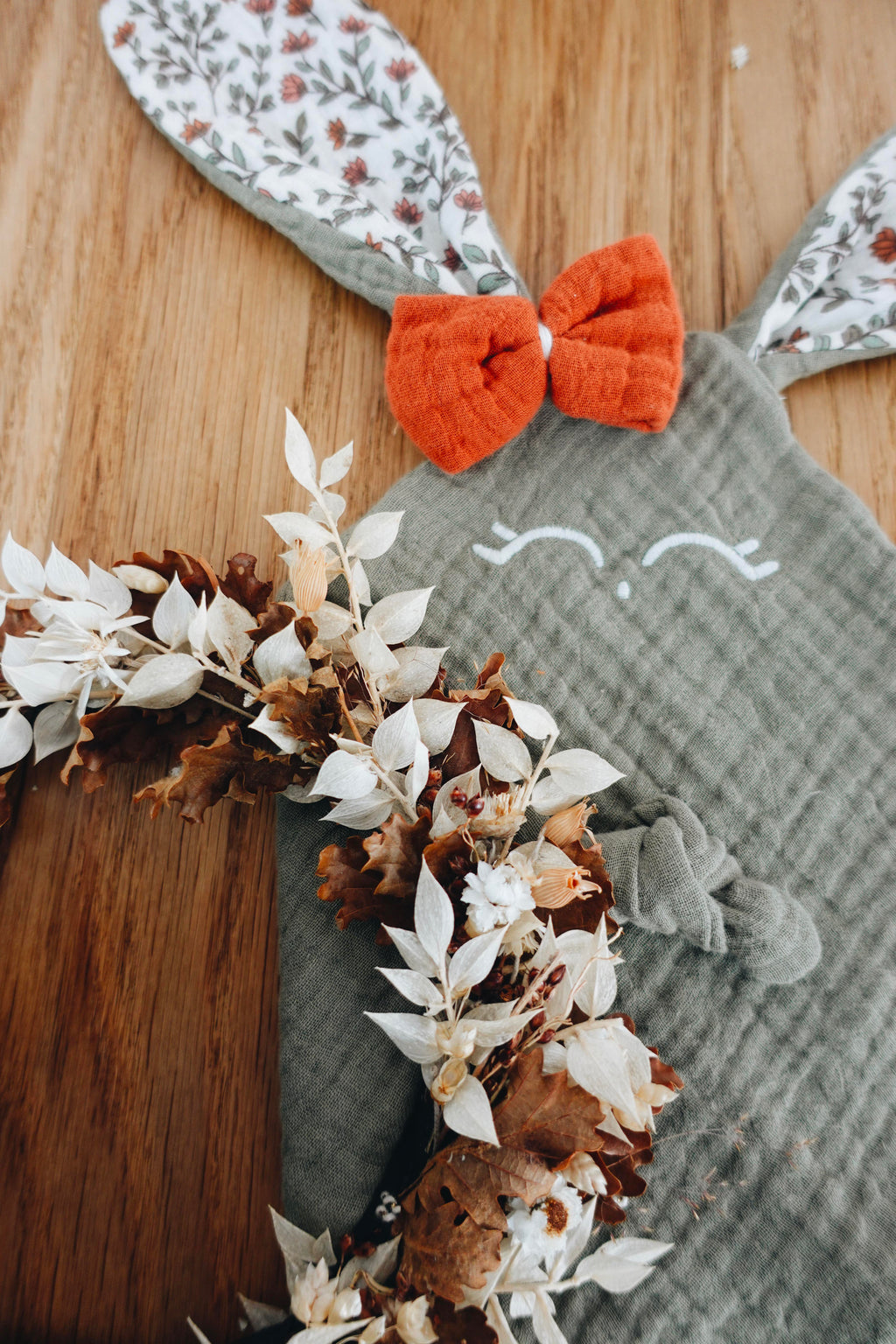 PROTOTYPE - Doudou Lange Mini Noeuds - Terracotta Petals