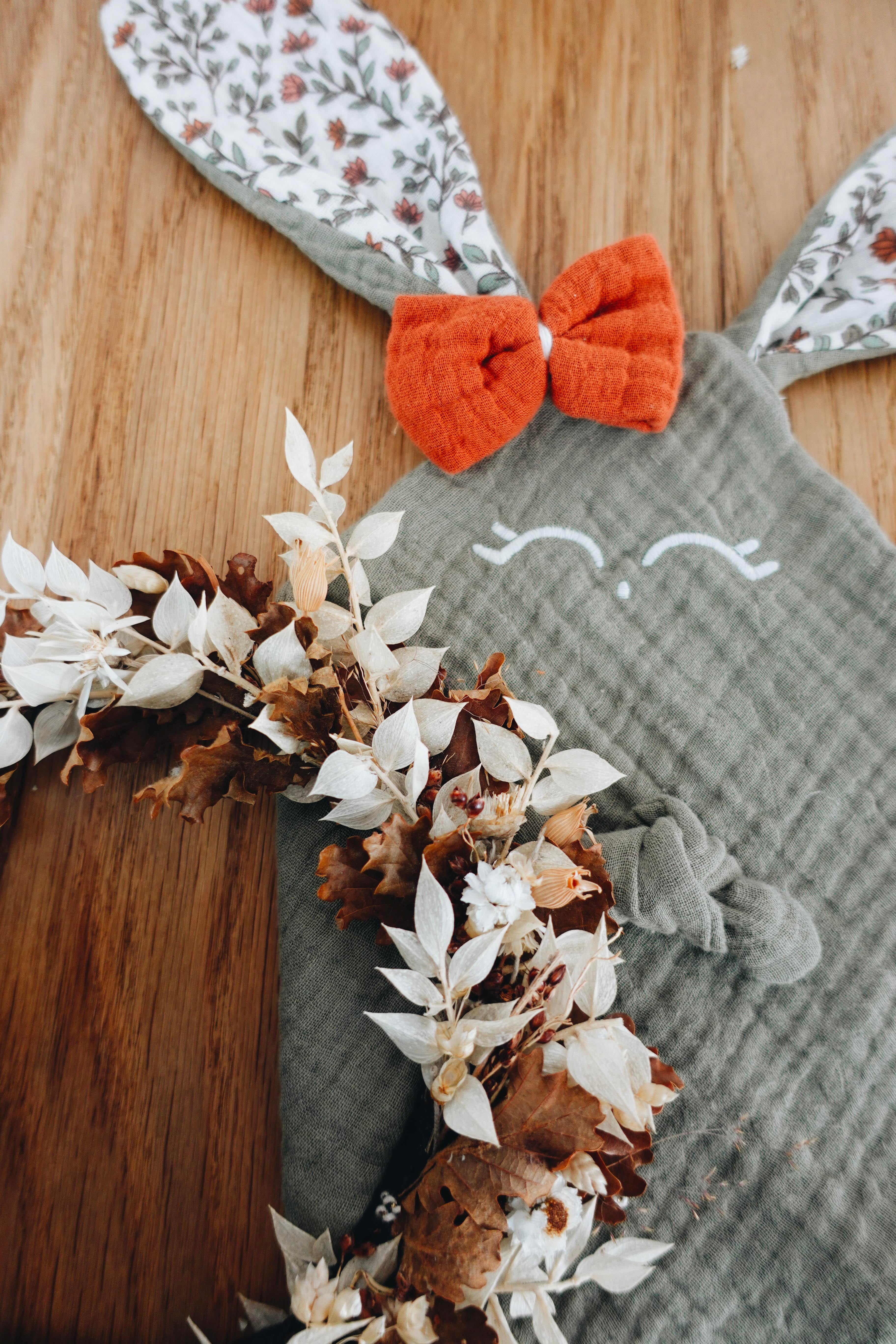 PROTOTYPE - Doudou Lange Mini Noeuds - Terracotta Petals