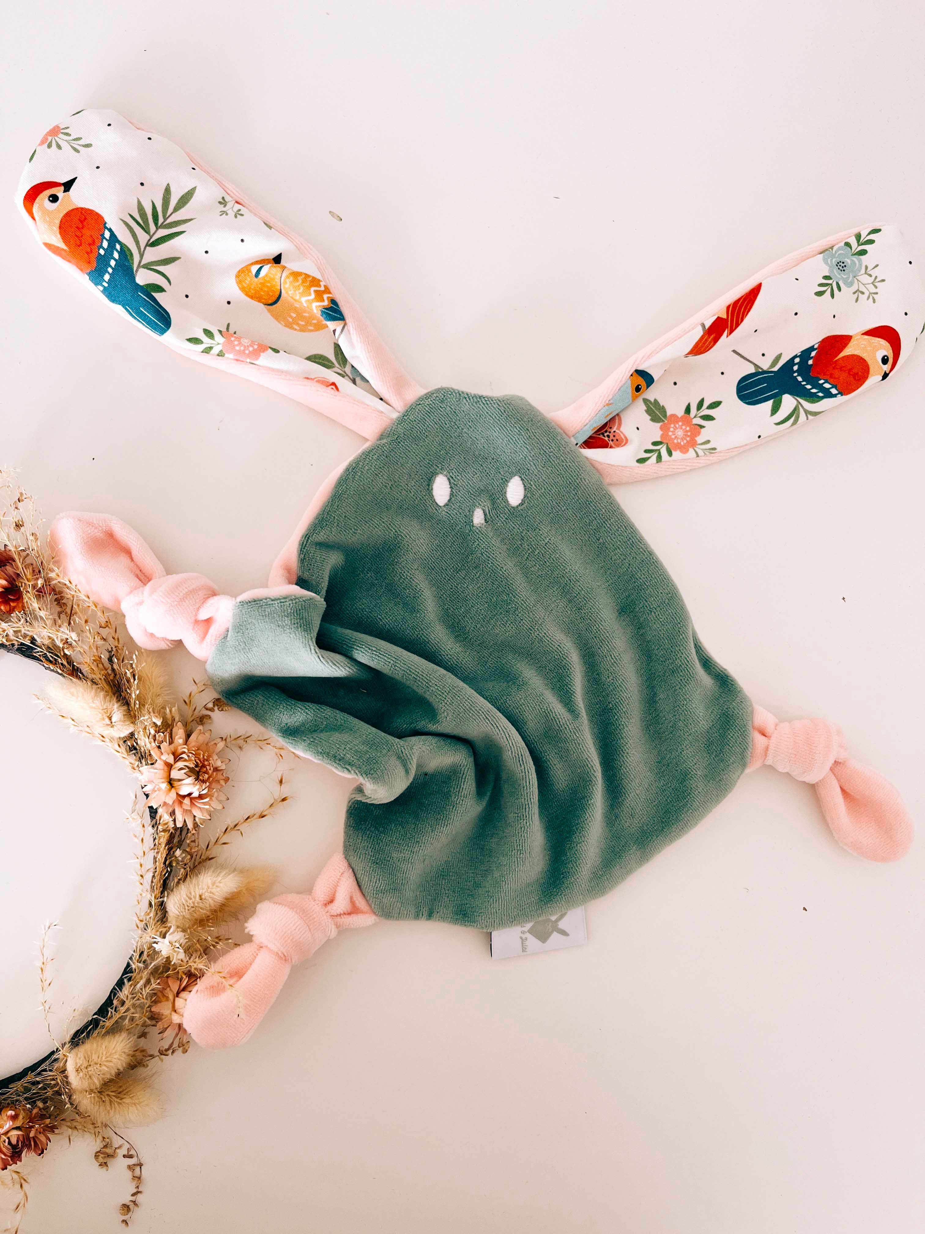 Doudou Velours Mini Noeuds - Singing Birds