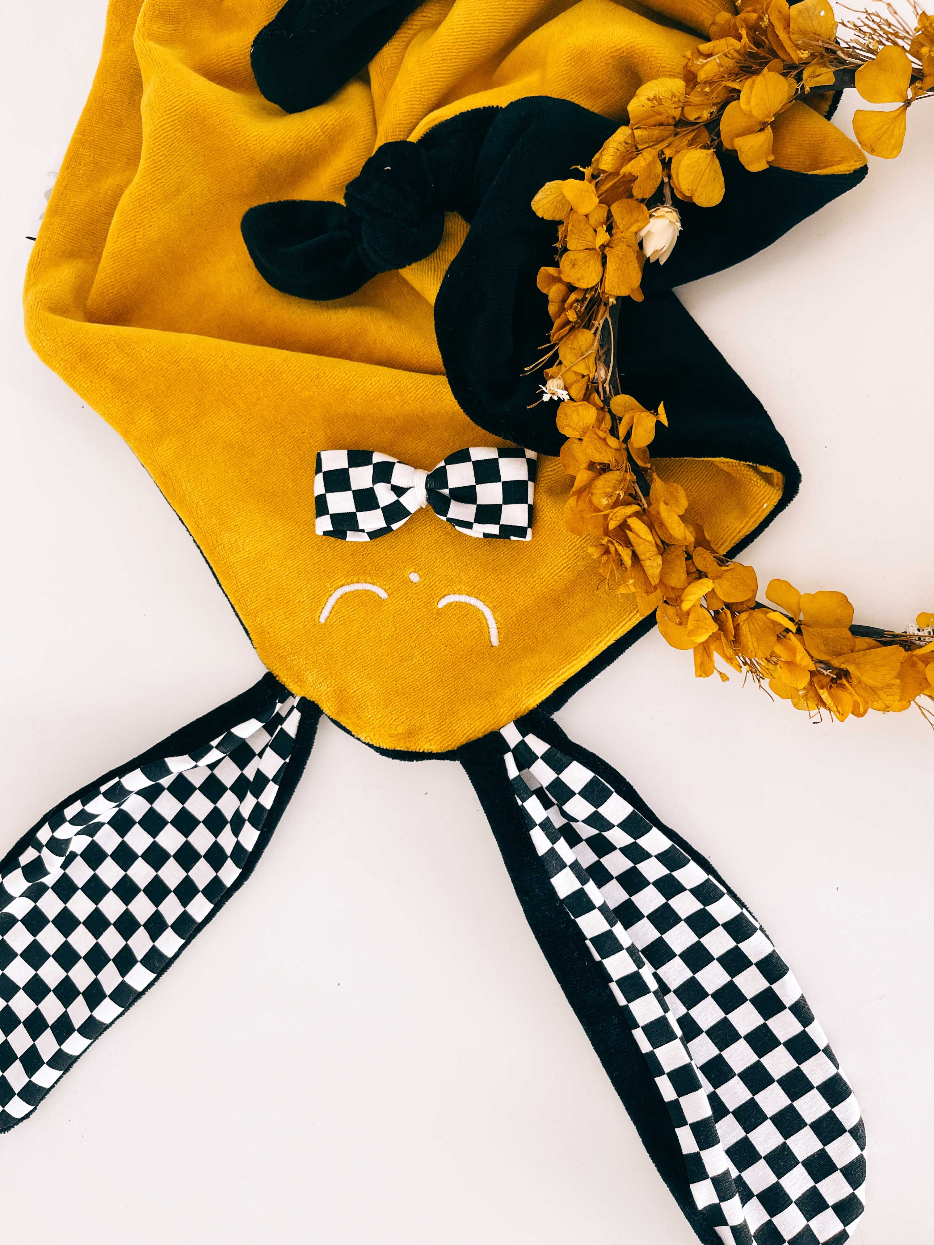 Doudou Velours Cocooning Noeuds - Chessboard