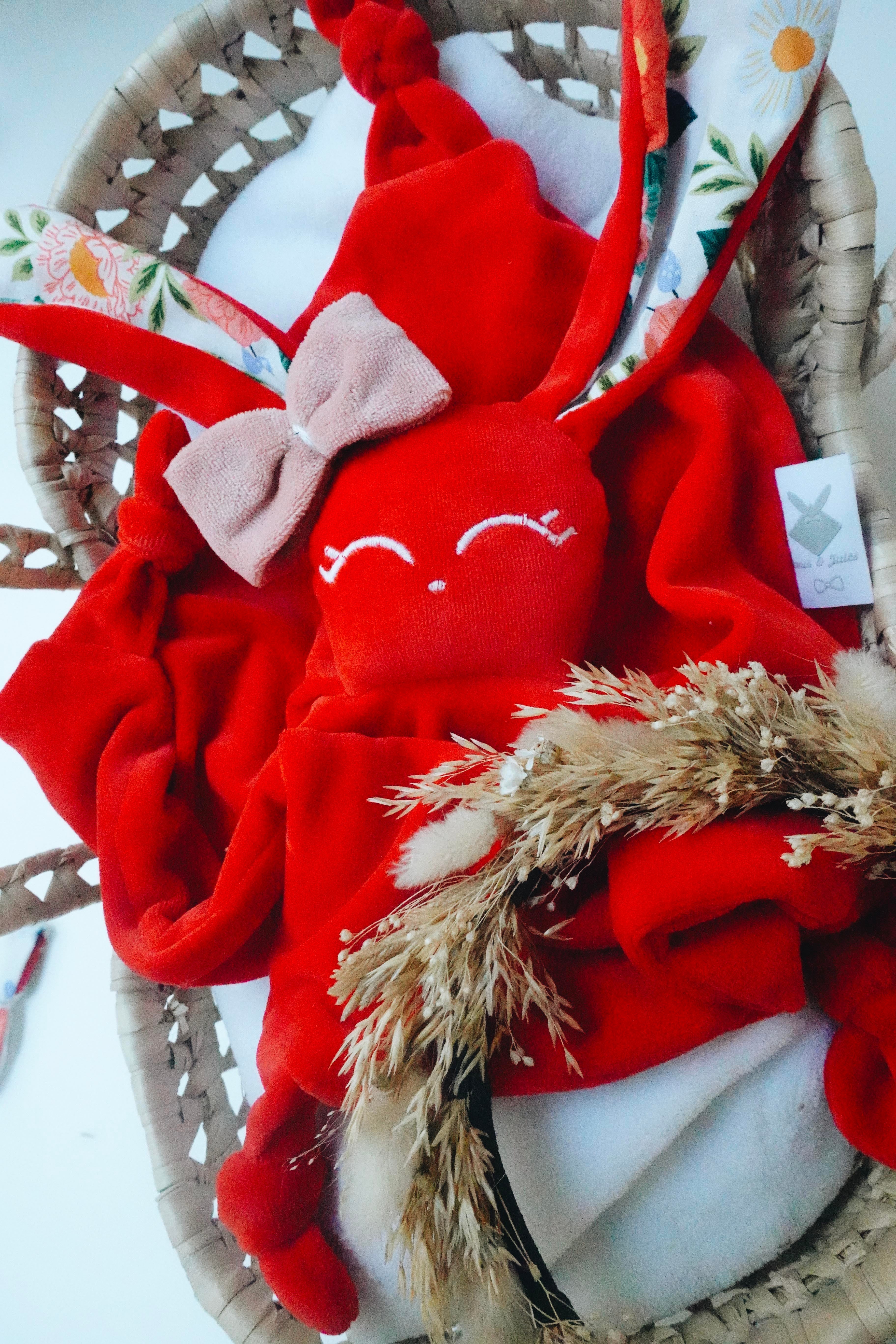 PROTOTYPE - Doudou Velours Câlin avec noeuds - Wild Flora
