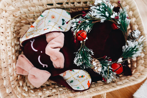Bouillotte noyaux de cerise velours - Holiday Argyle