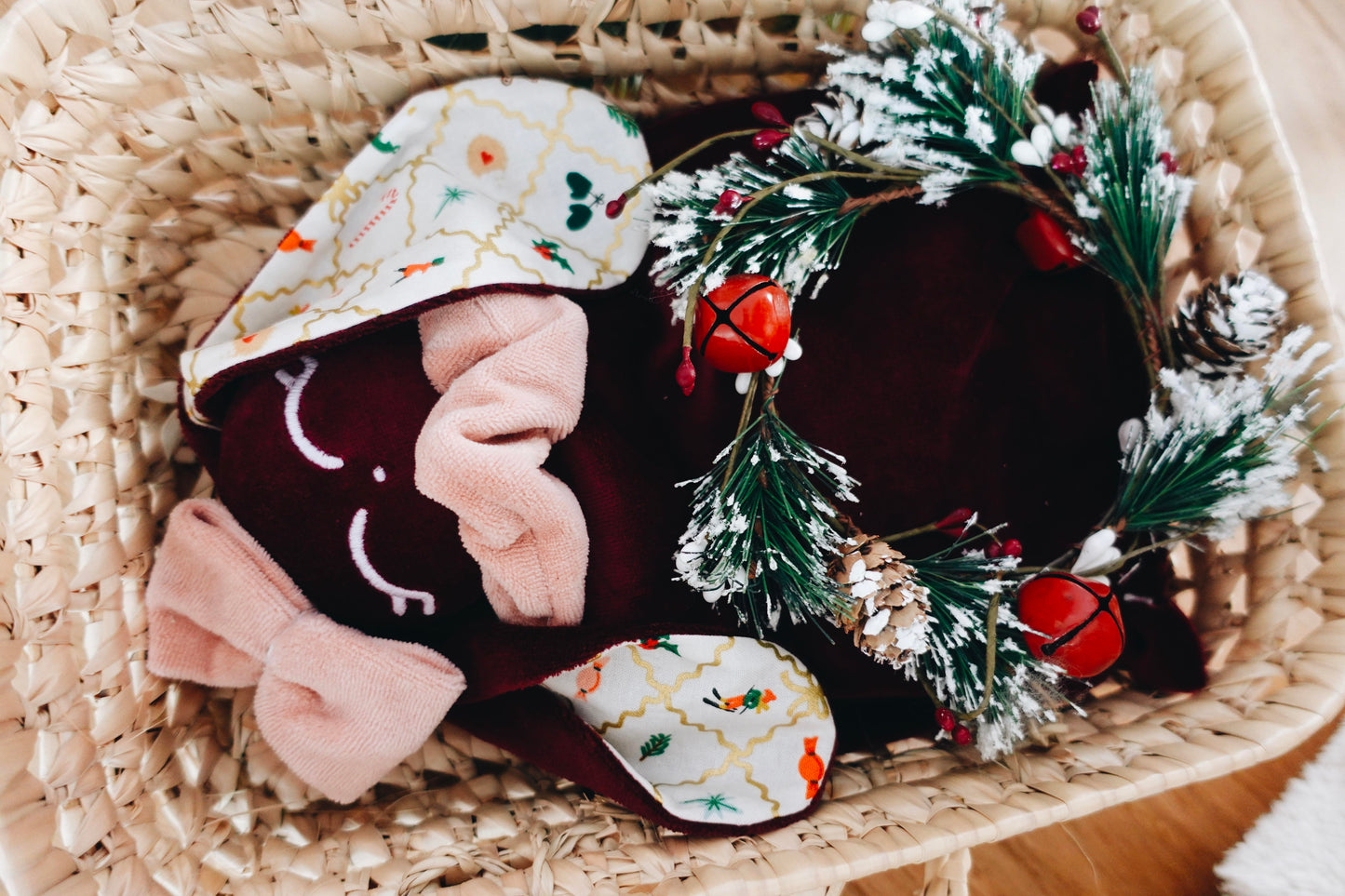 Bouillotte noyaux de cerise velours - Holiday Argyle