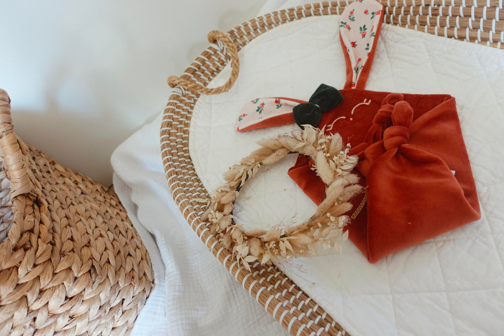 Doudou Velours Classique Noeuds - Pink Roses