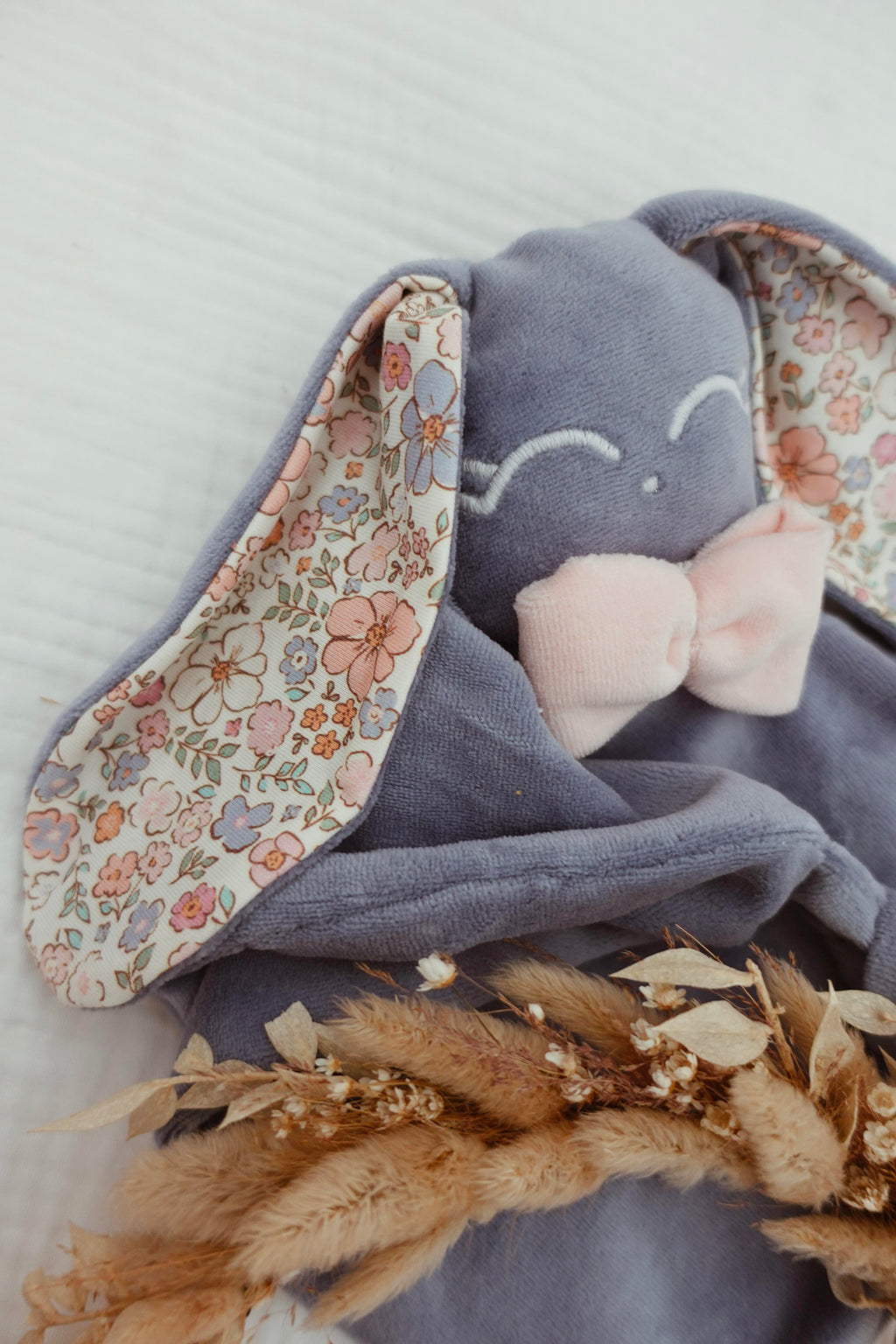Doudou Velours Câlin Noeuds - Blush et Pastel