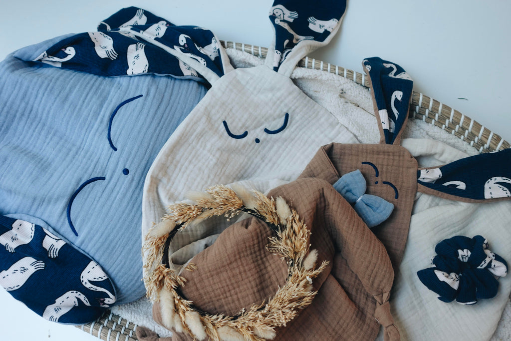 Doudou Lange Cocooning Noeuds - Blue Swan