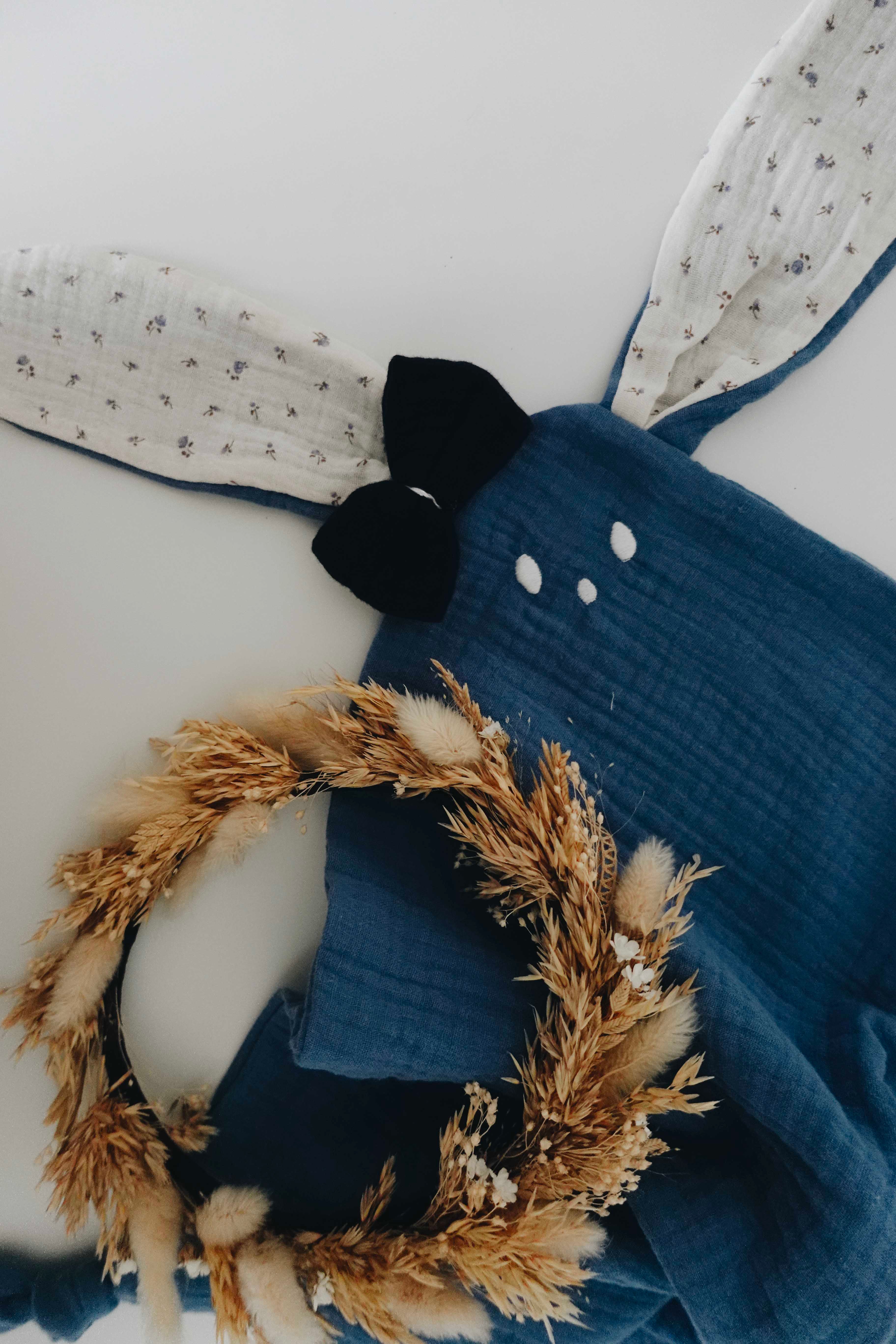 Doudou Lange Cocooning Noeuds - Blue Leaves