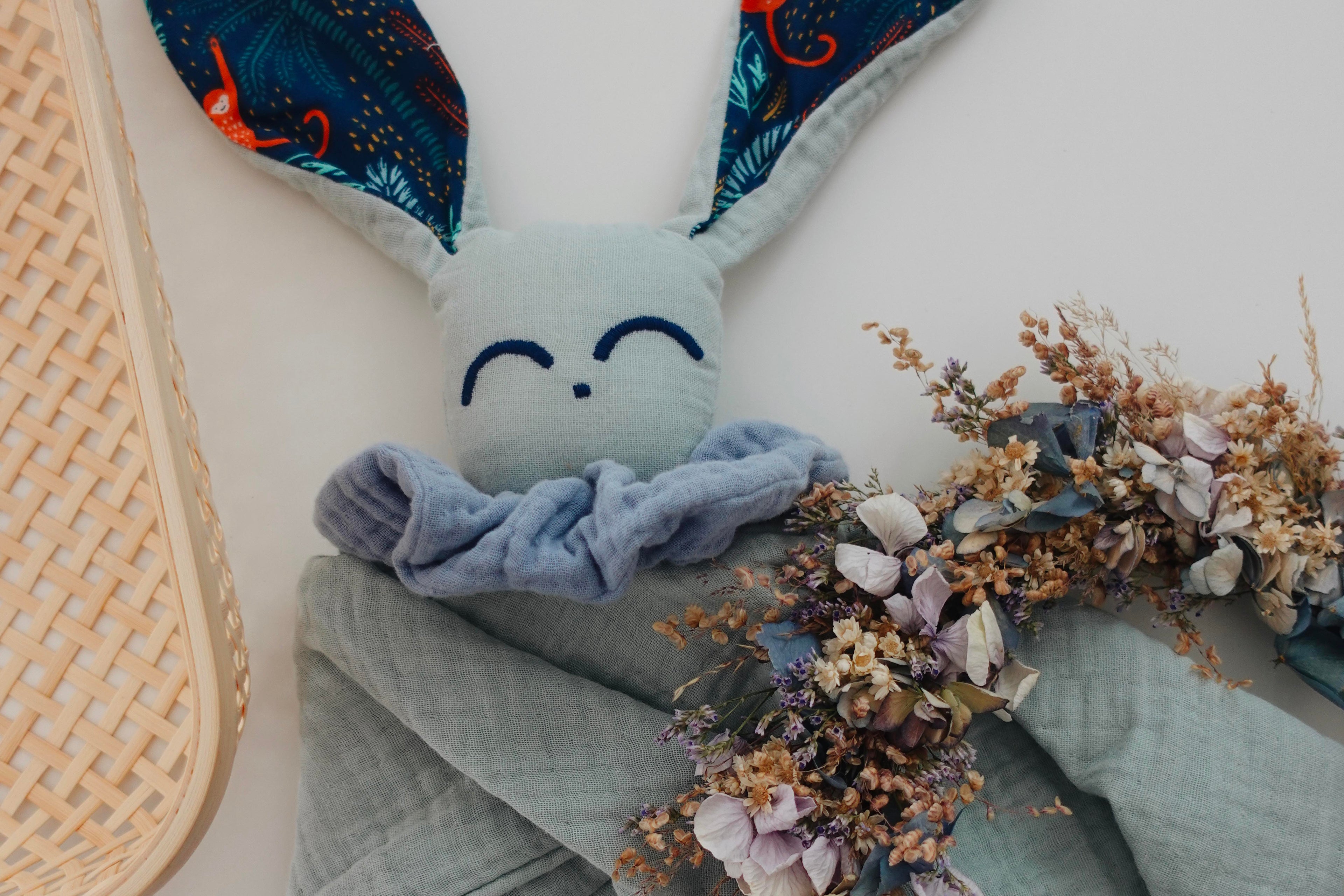 Doudou Lange Câlin Noeuds - Blue Jungle