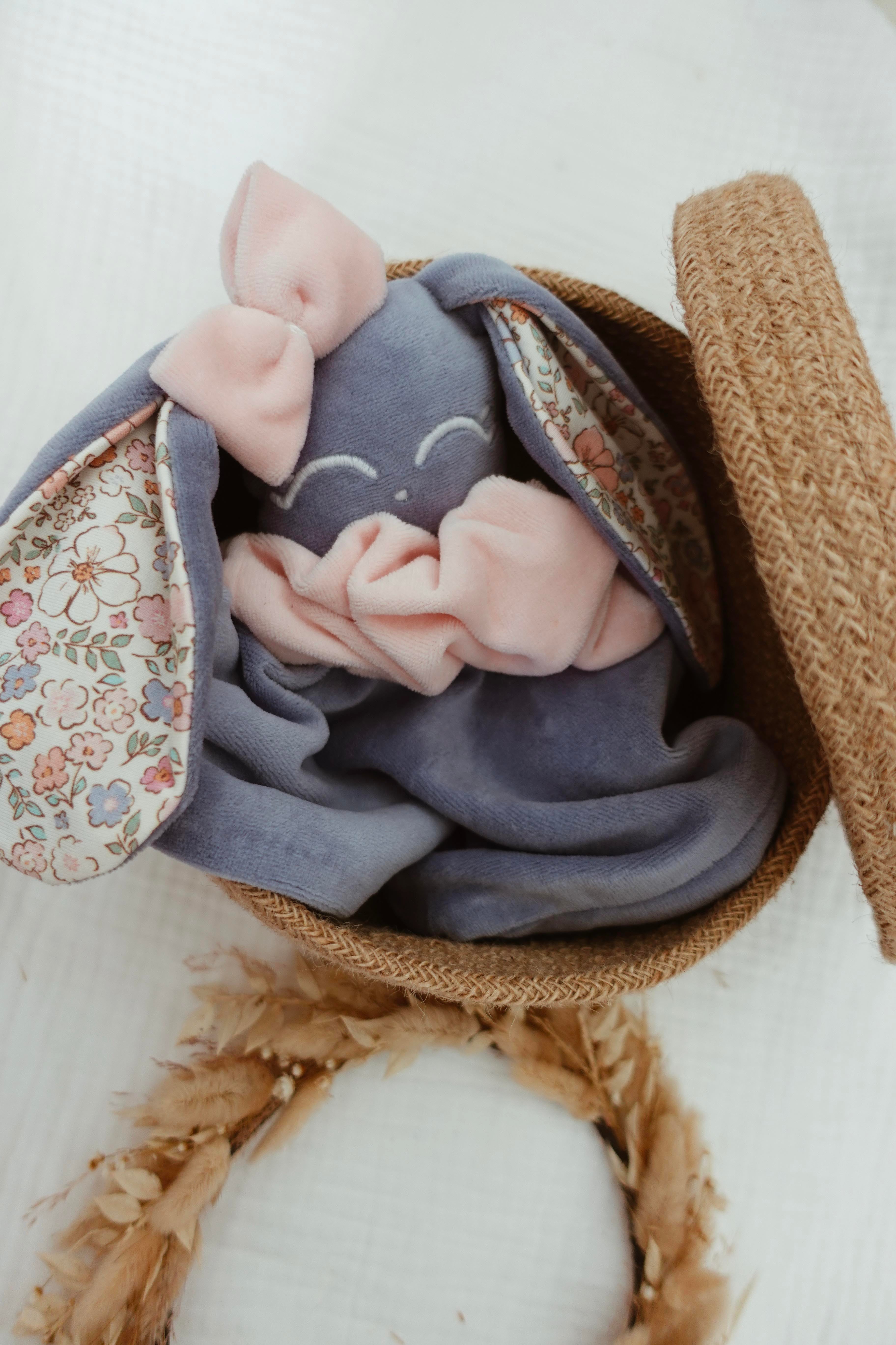 Doudou Velours Câlin Noeuds - Blush et Pastel