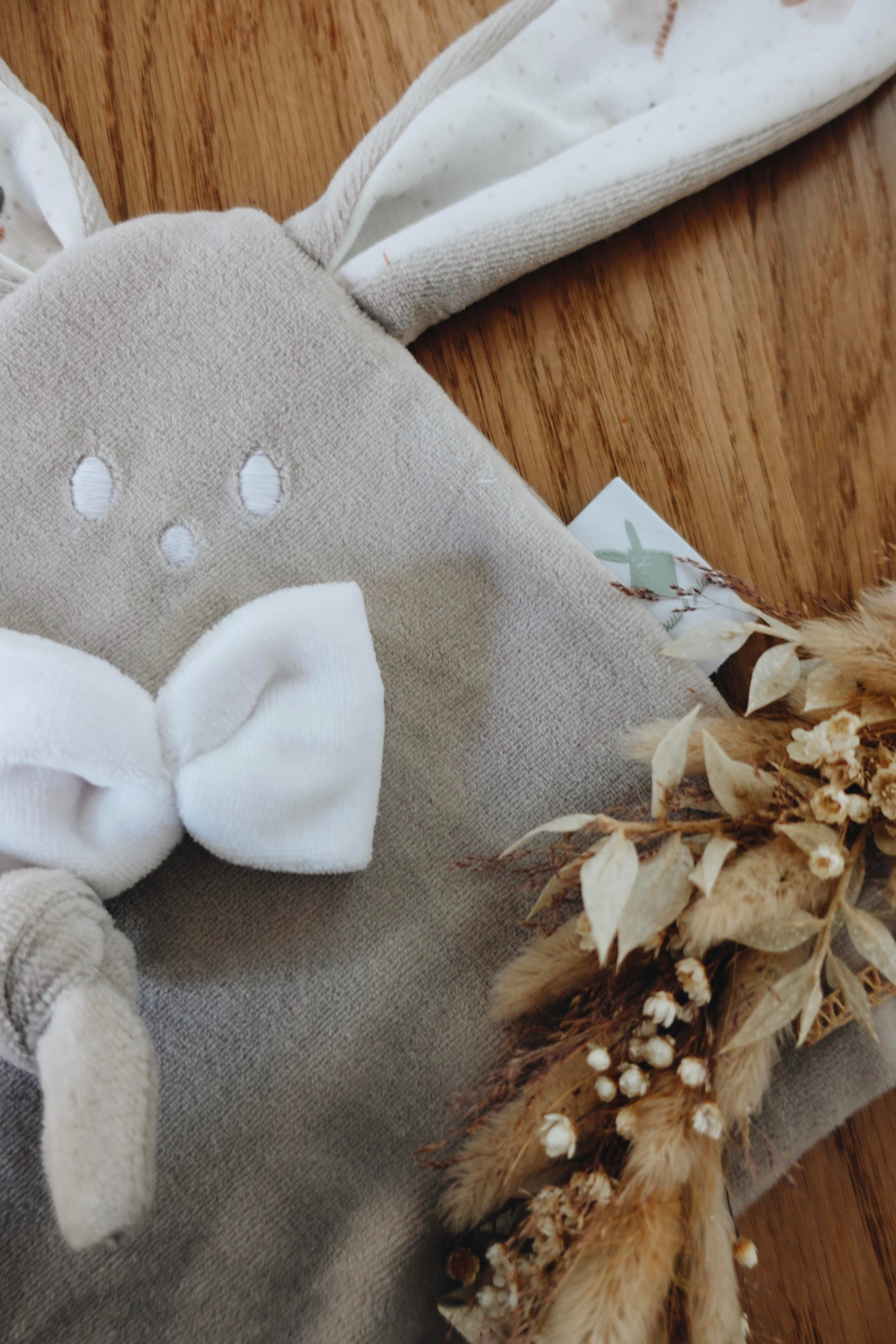 Doudou Velours Mini Noeuds - Snowman