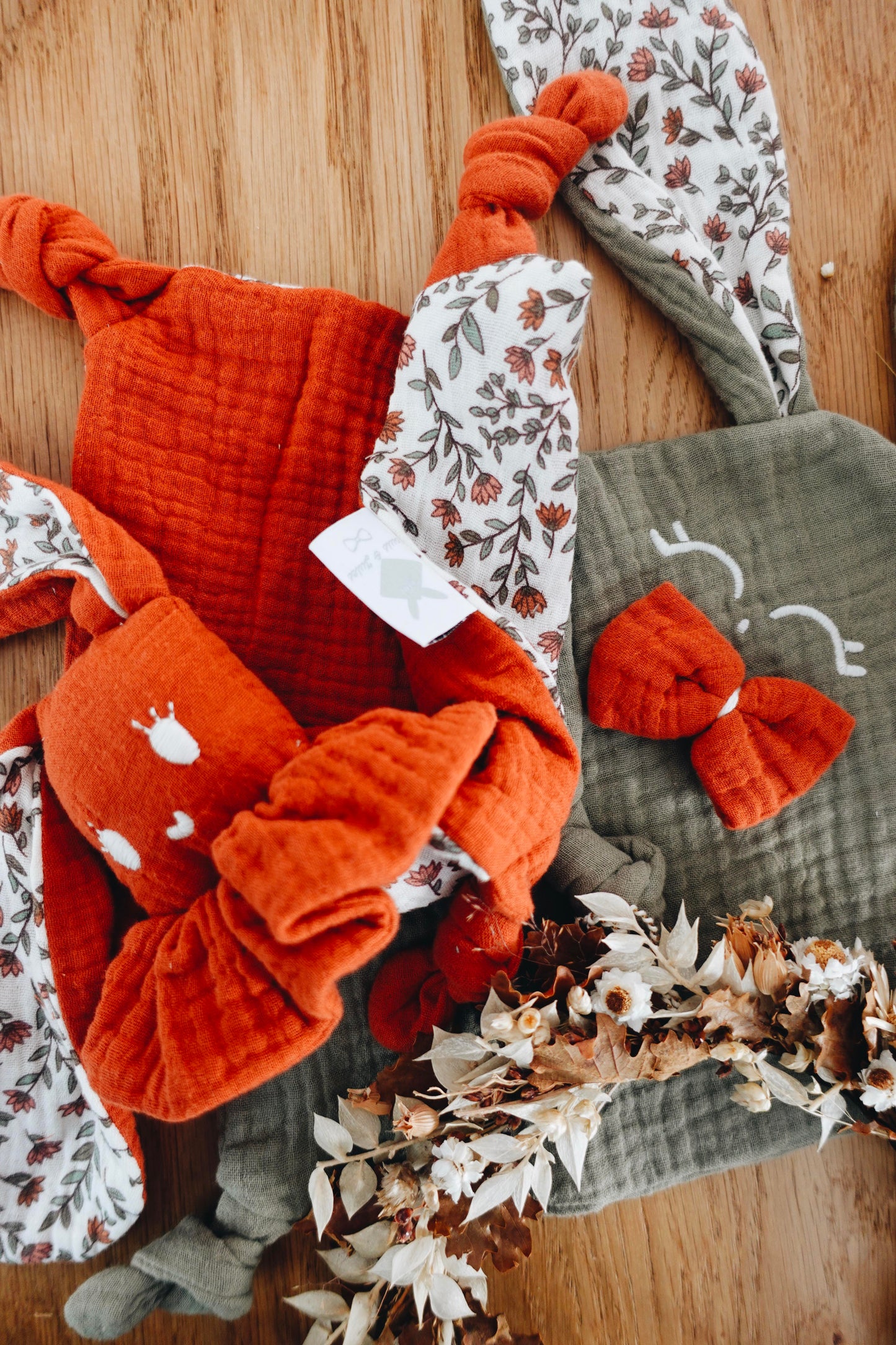 Doudou Lange Mini Noeuds - Terracotta Petals