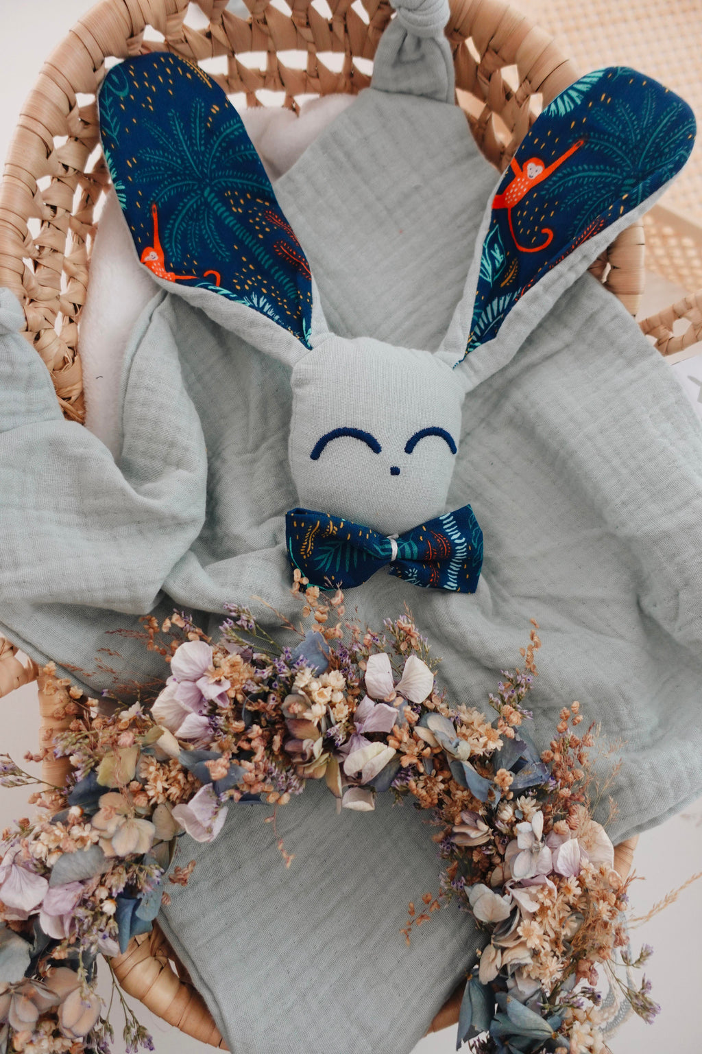 Doudou Lange Câlin Noeuds - Blue Jungle