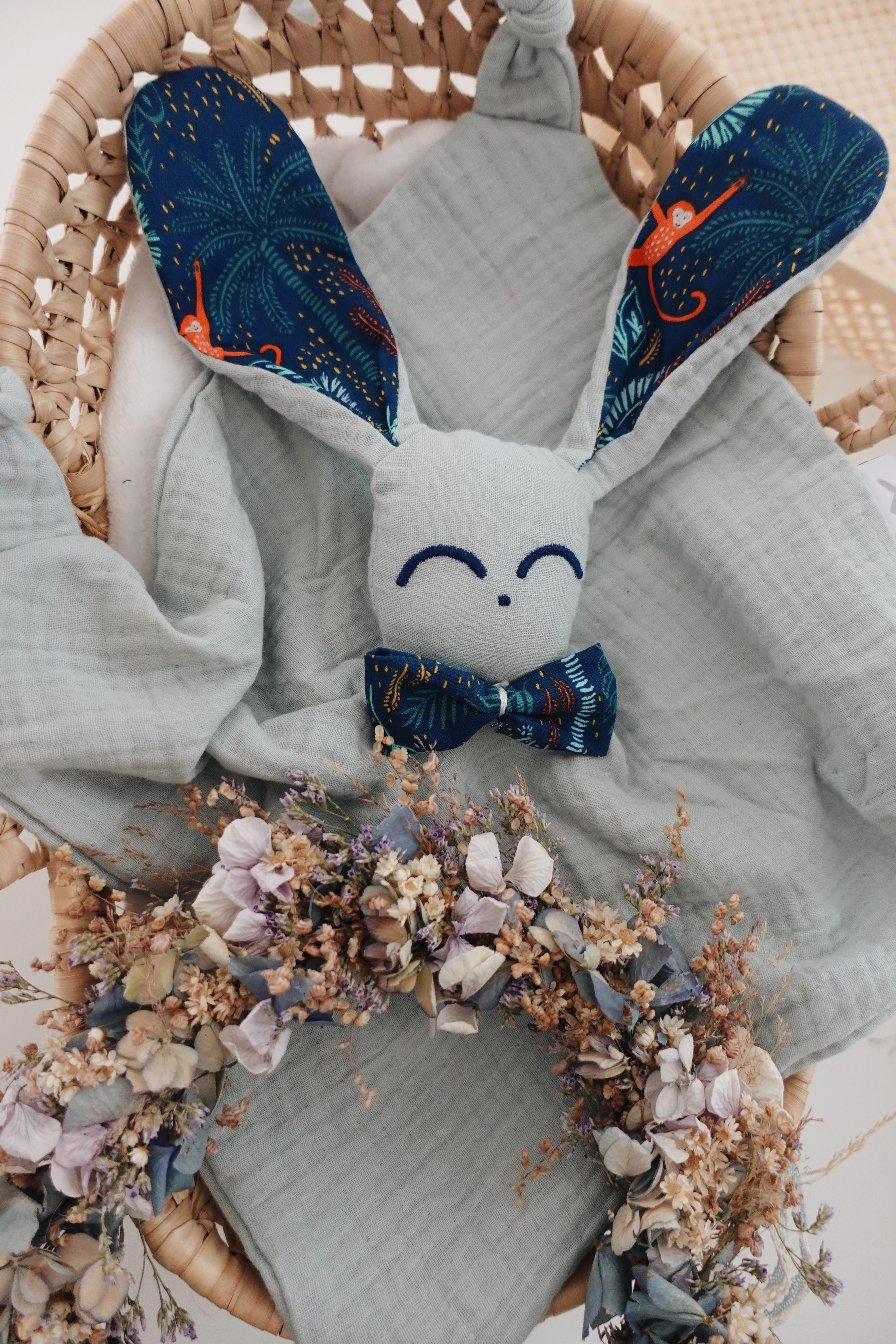 Doudou Lange Câlin Noeuds - Blue Jungle