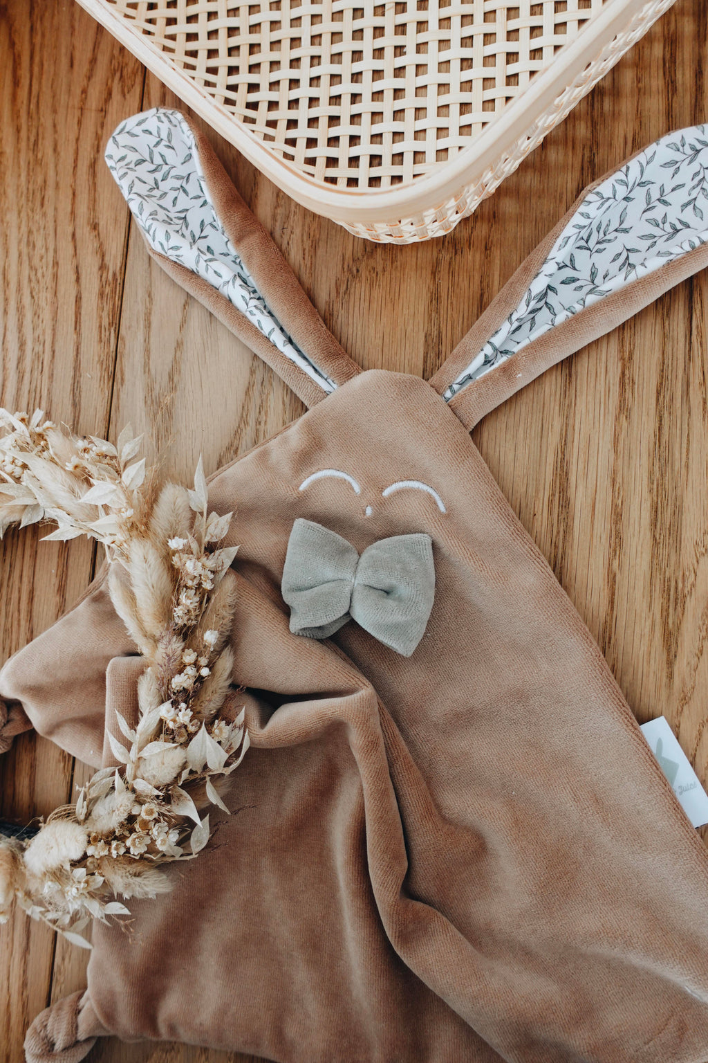 Doudou Velours Classique Noeuds - Green Leaves