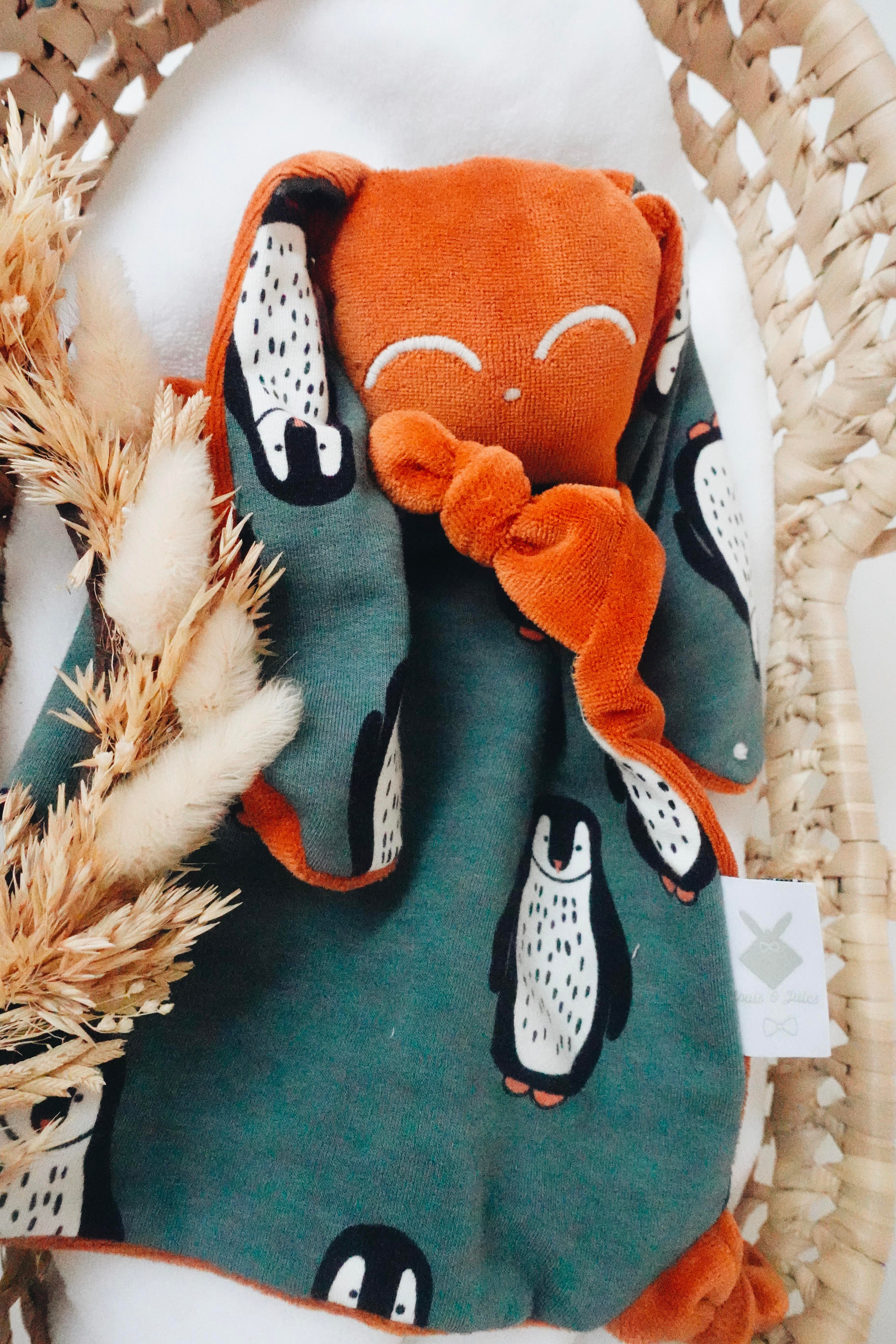 Doudou Velours Chouchou – Pingouins