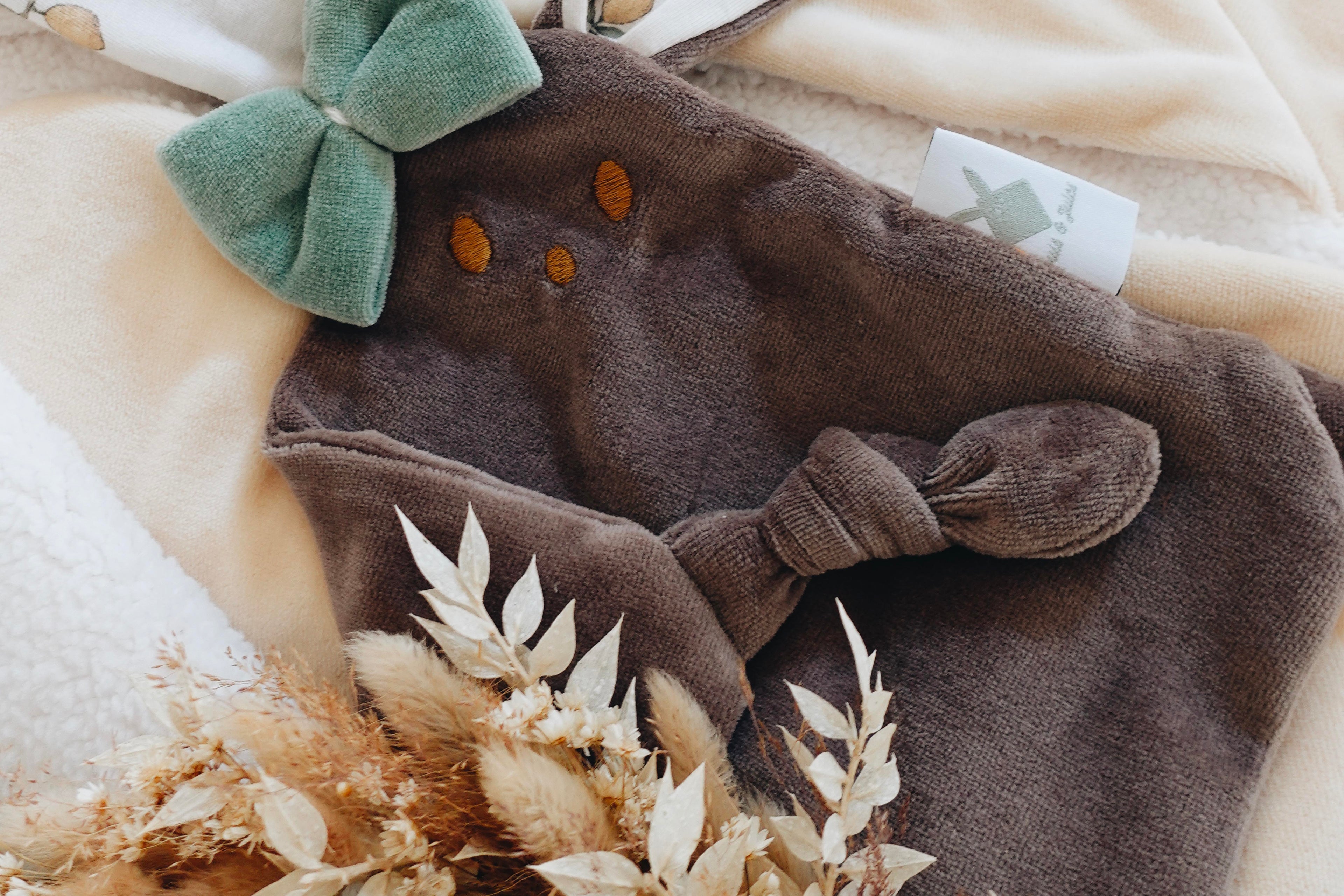 Doudou Velours Mini Noeuds - Lemons