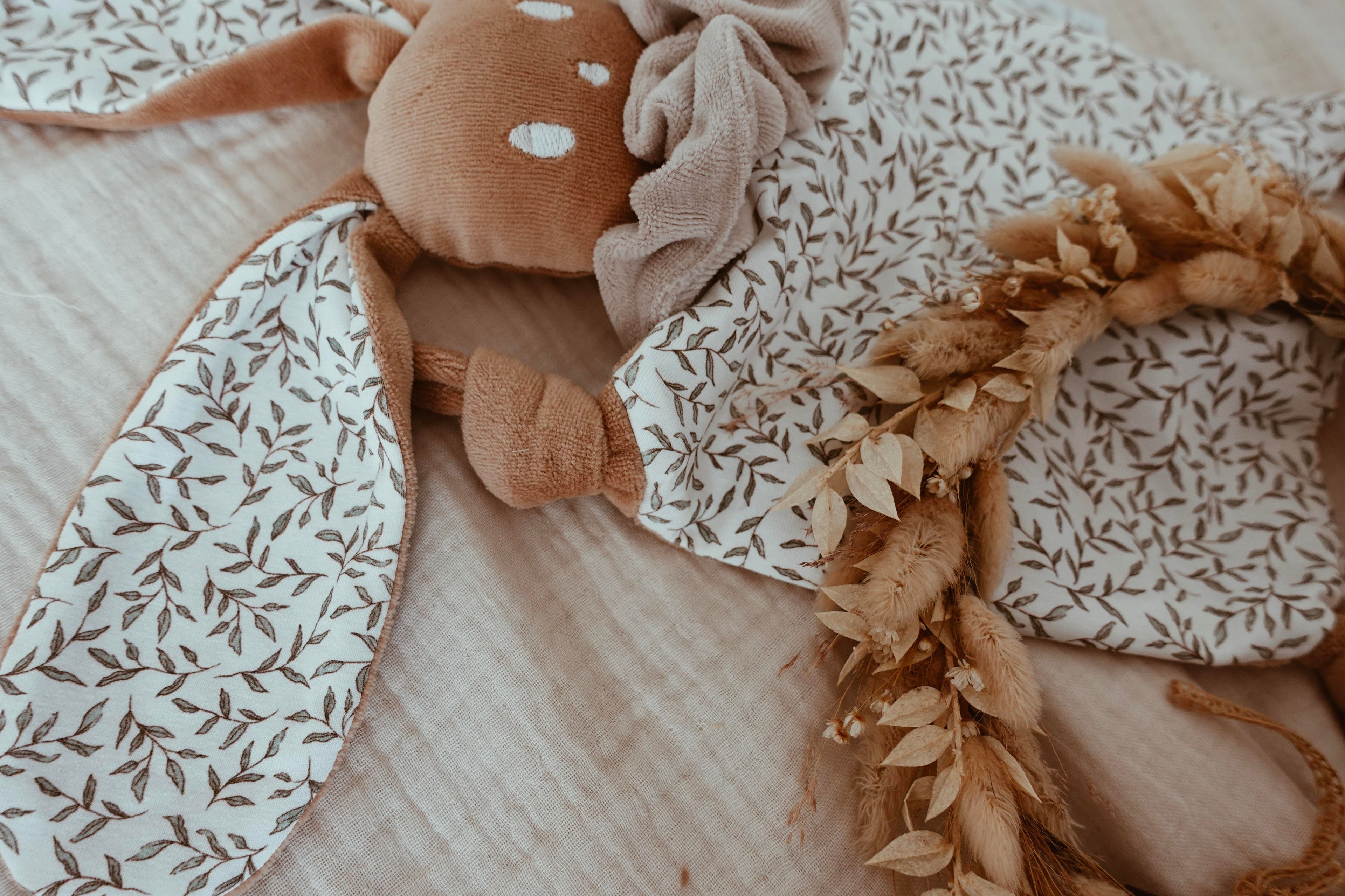 Doudou Velours Chouchou - Green Leaves