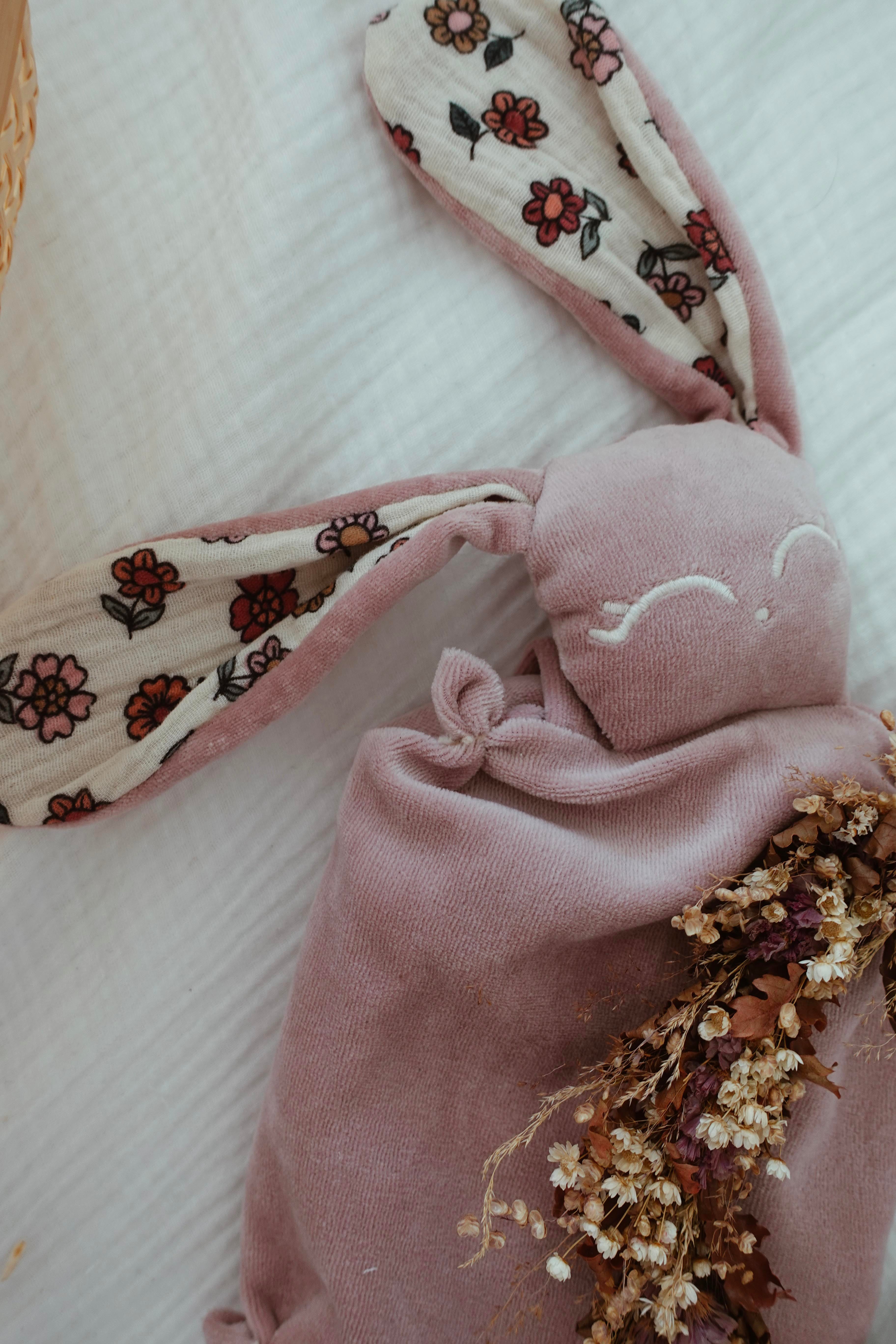 Bouillotte noyaux de cerise Velours - Vintage Floral