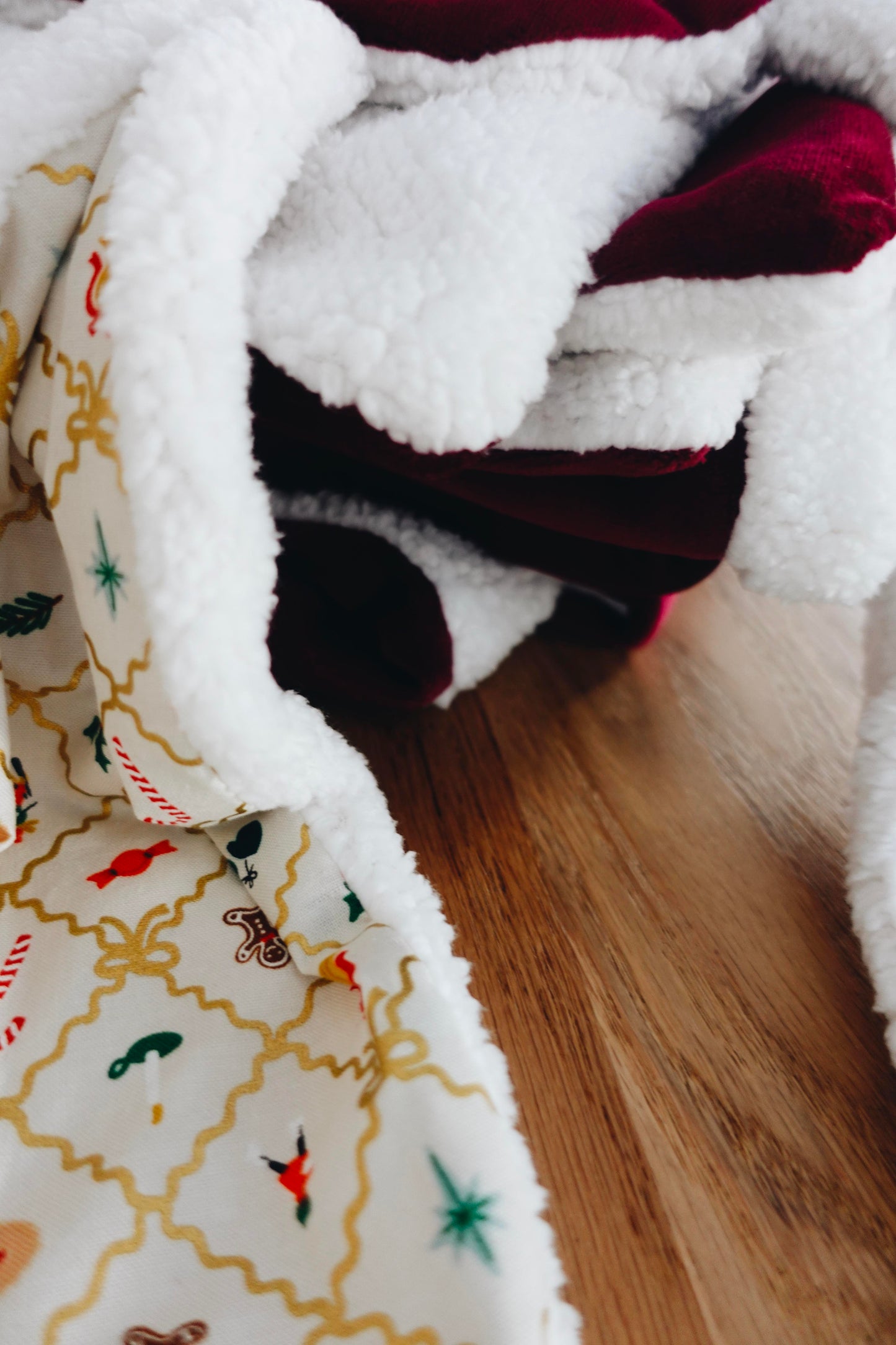 Couverture Velours Noeuds 60x60cm - Holiday Argyle