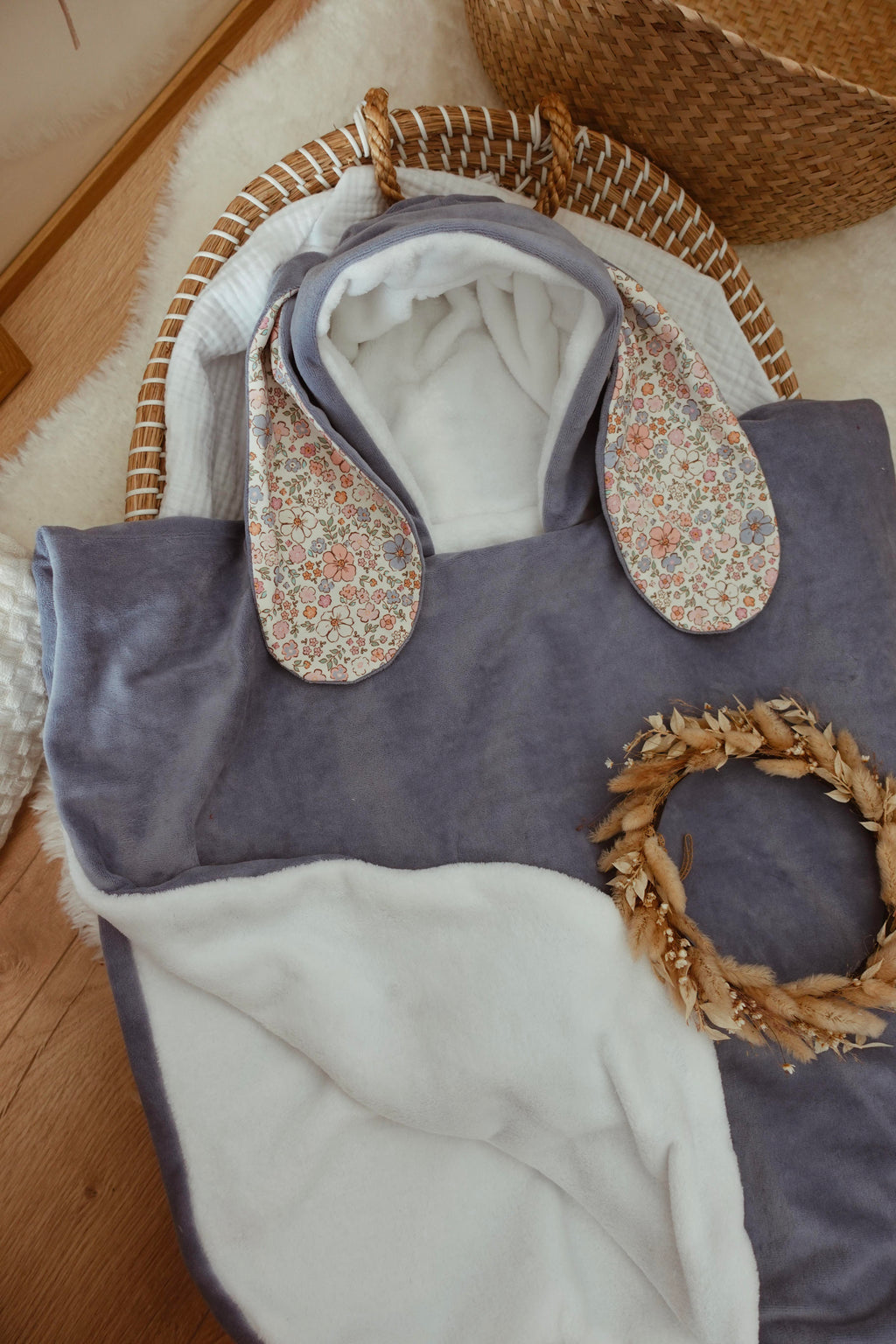 Poncho Velours - Blush et Pastel