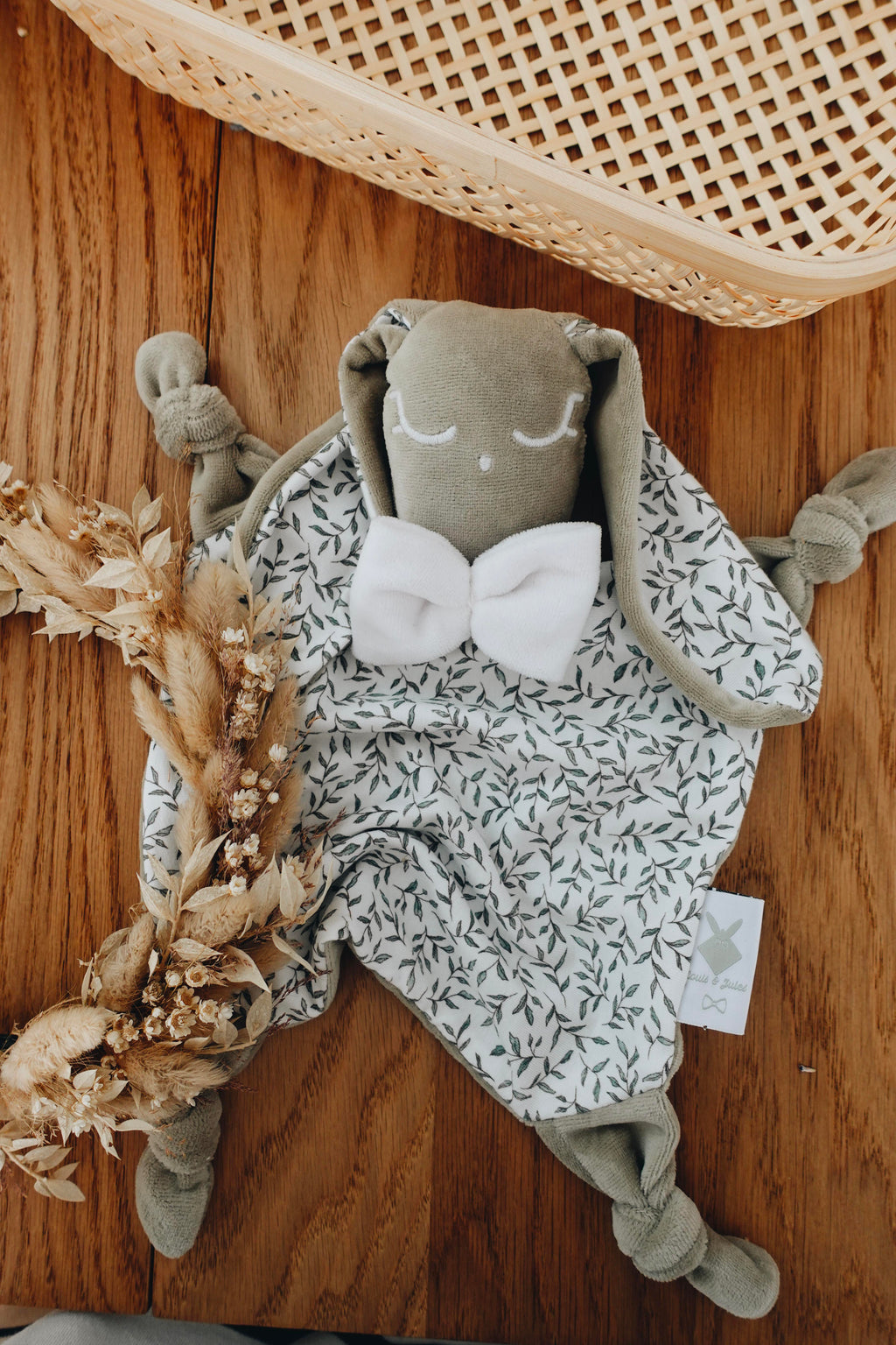 Doudou Velours Chouchou - Green Leaves