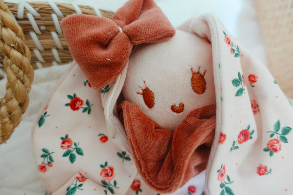 Doudou Velours Chouchou - Pink Roses
