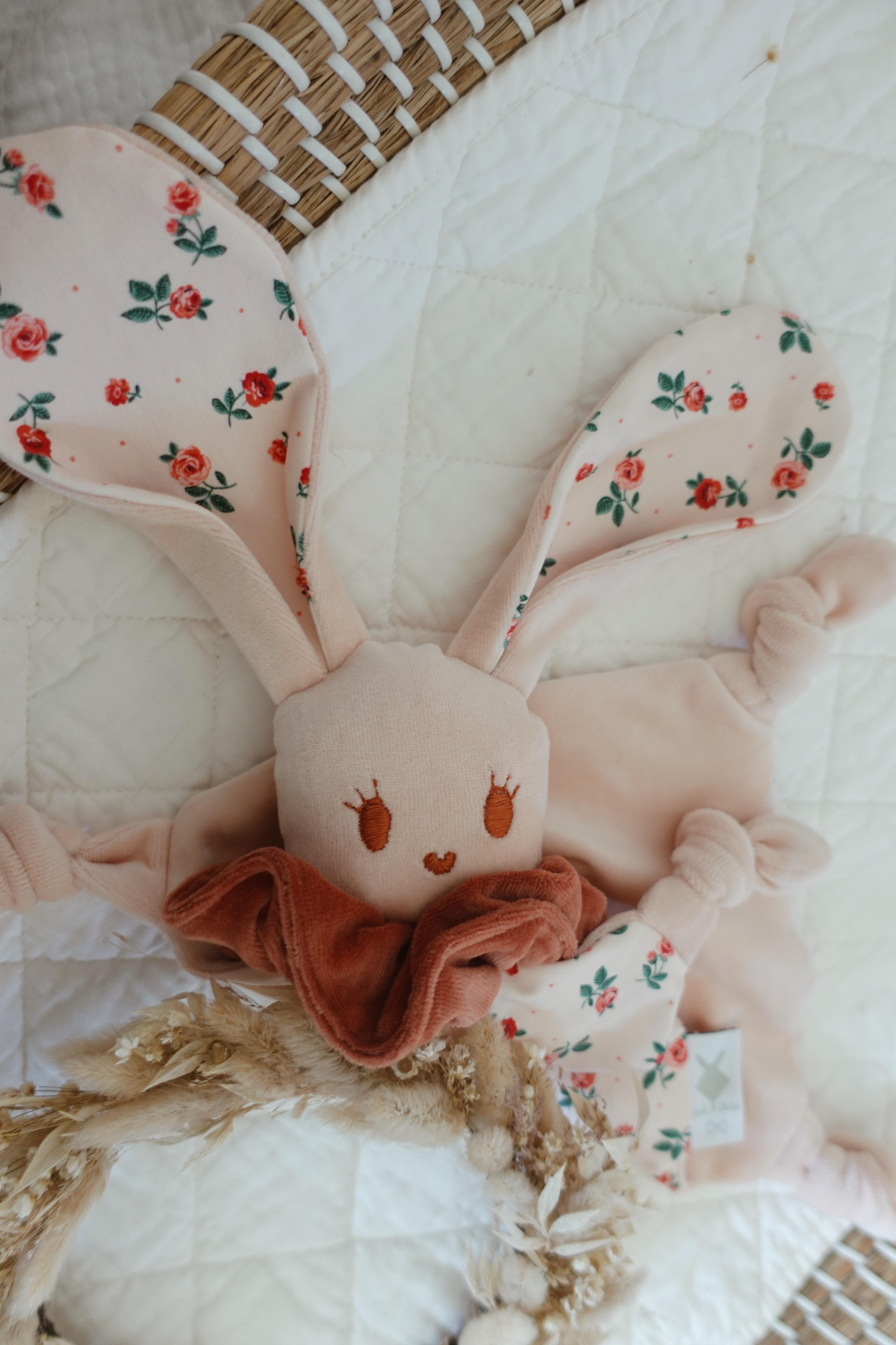 Doudou Velours Chouchou - Pink Roses