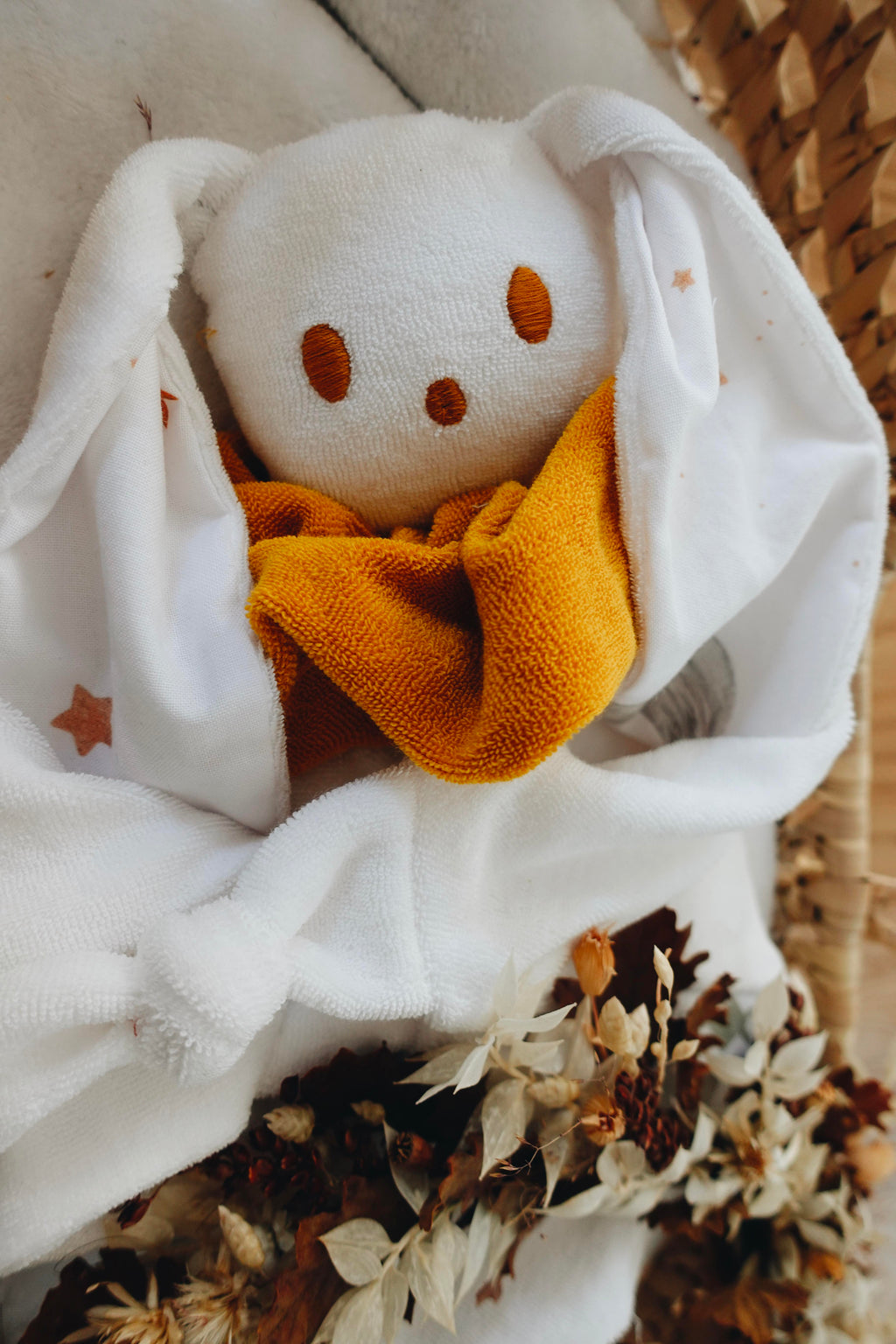PROTOTYPE - Doudou Eponge Câlin Noeuds - Cygne étoilé