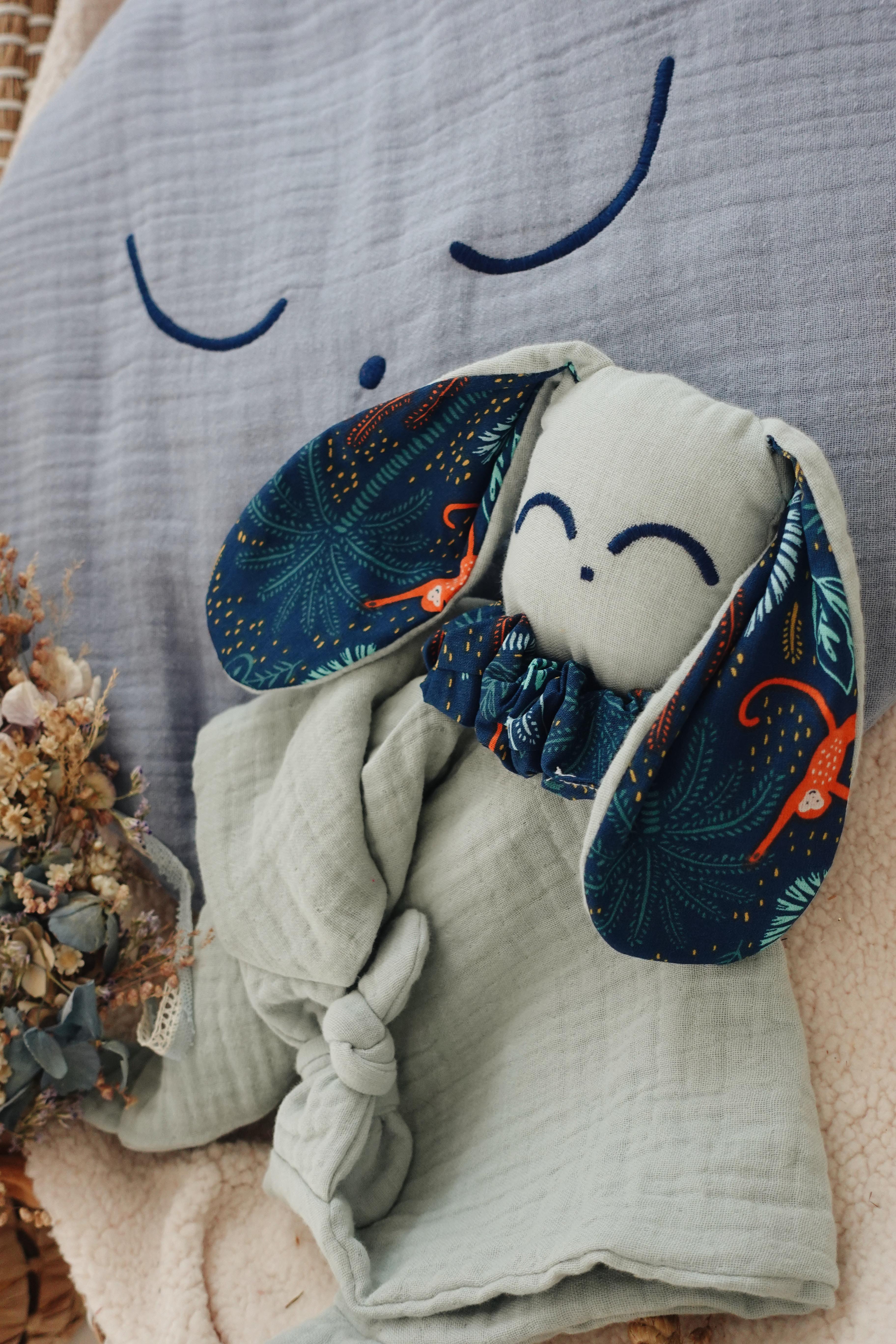 Petit Coussin Lange - Blue Jungle